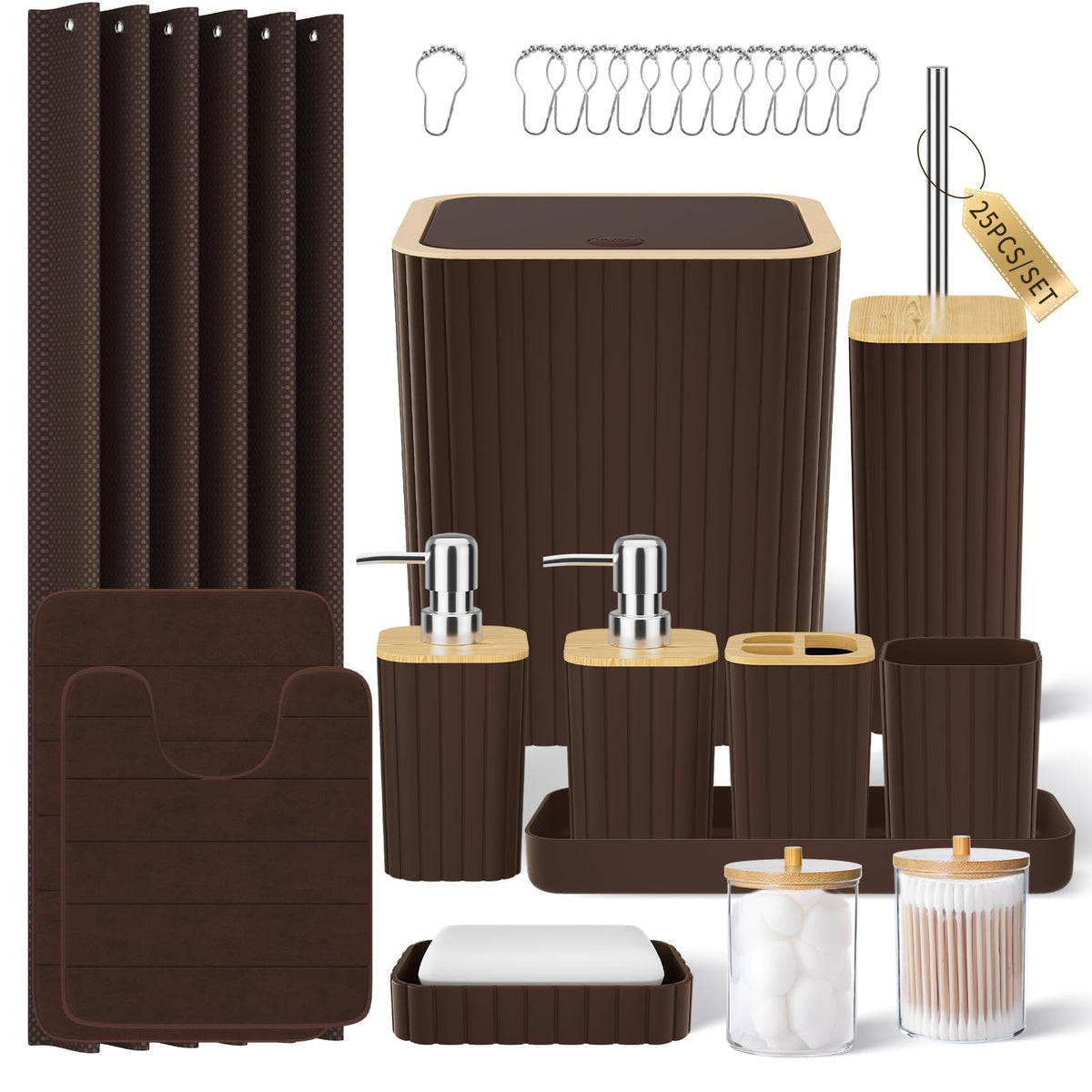 XLHOMO Bathroom Accessories Set - 10PC Gorgeous Black Bathroom Set
