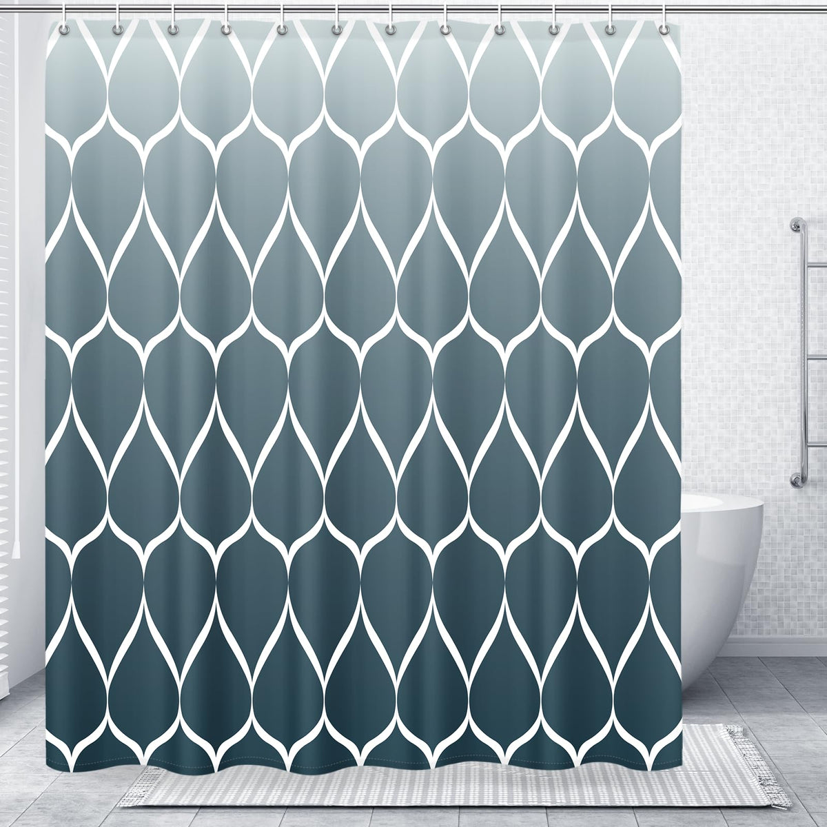 Gelbchu Grey Blend Geometric Shower Curtain for Bathroom, 72x72 Inch