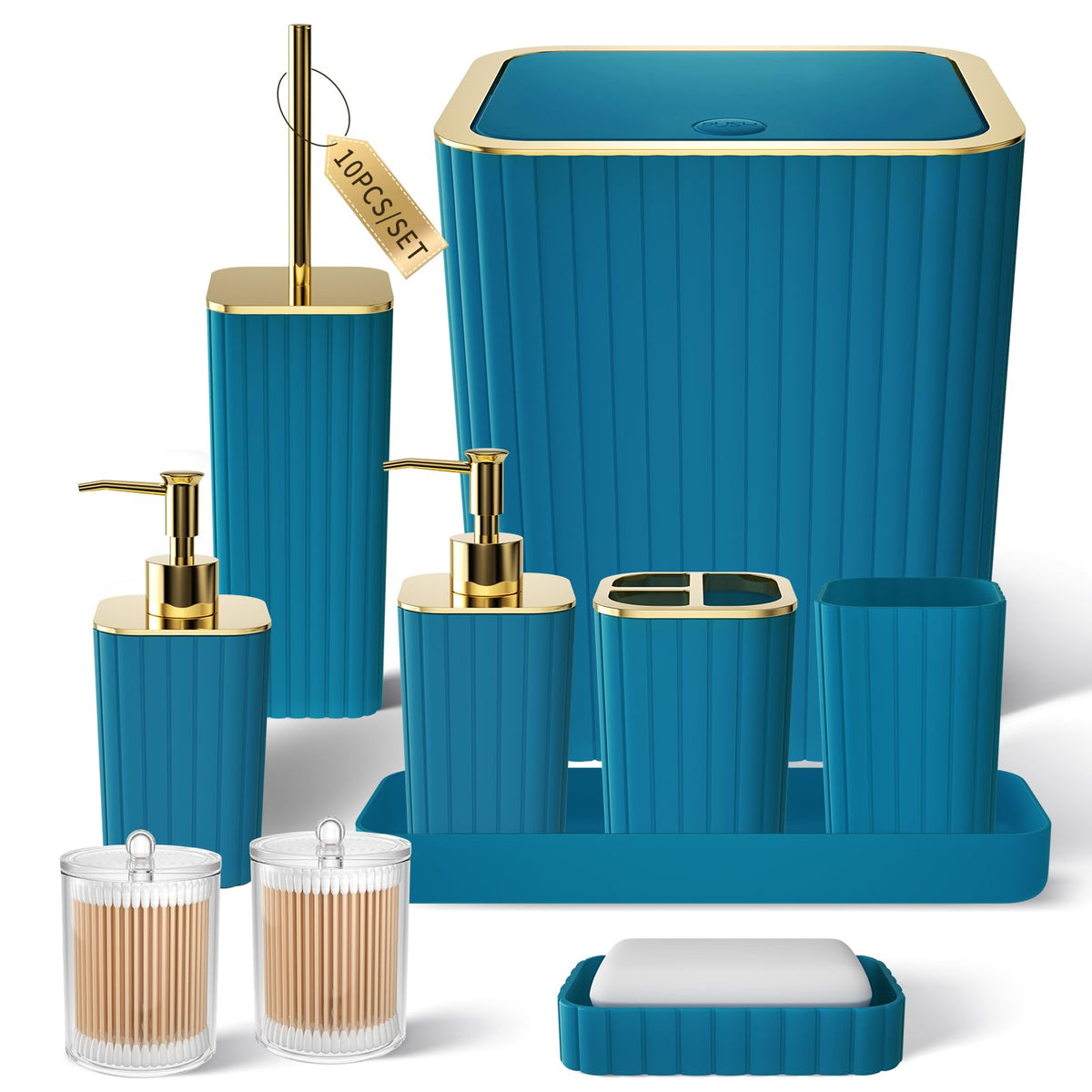 XLHOMO Bathroom Accessories Set - 10PC Gorgeous Black Bathroom Set
