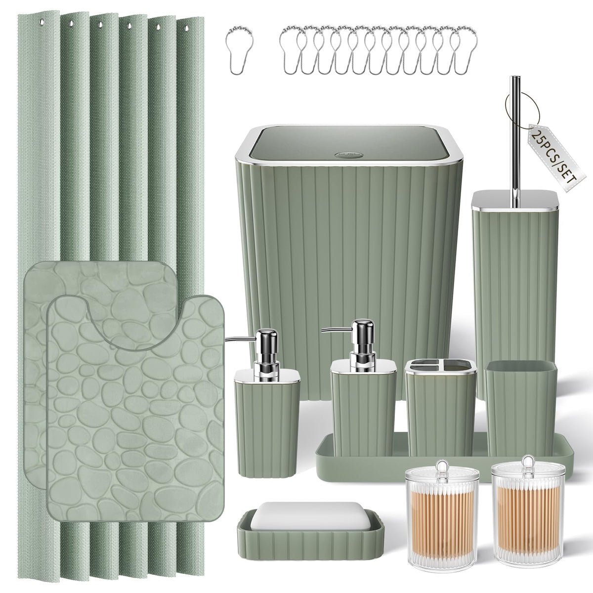 XLHOMO Bathroom Accessories Set - 10PC Gorgeous Black Bathroom Set
