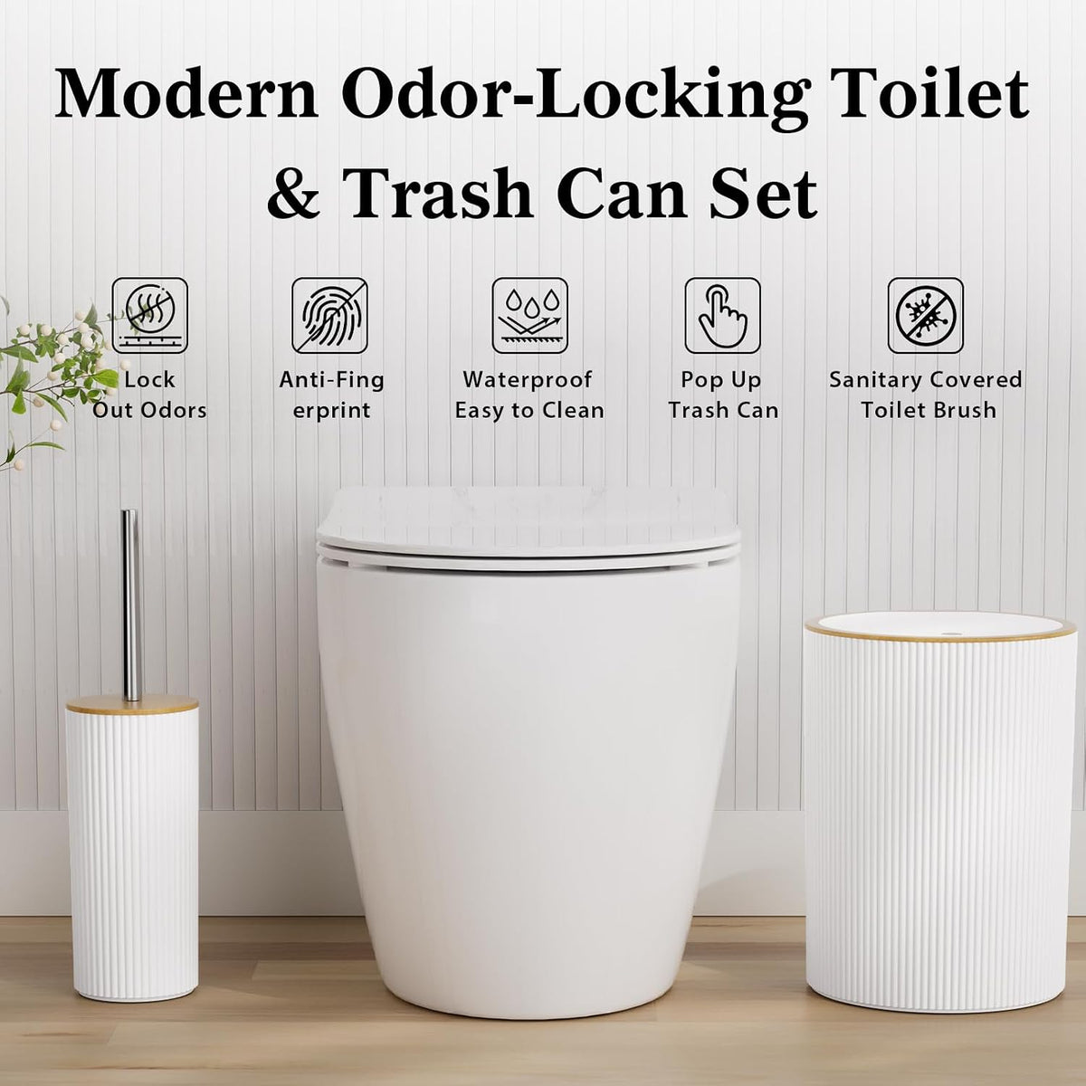 10PC Bathroom Accessory Set - White Bathroom Bath Decor Sets