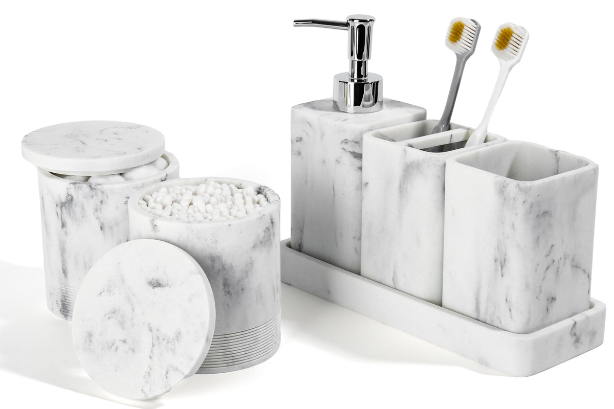 YMXYJM Bathroom Accessories Set, 6 Piece Soap Dispenser Set - Matte Black