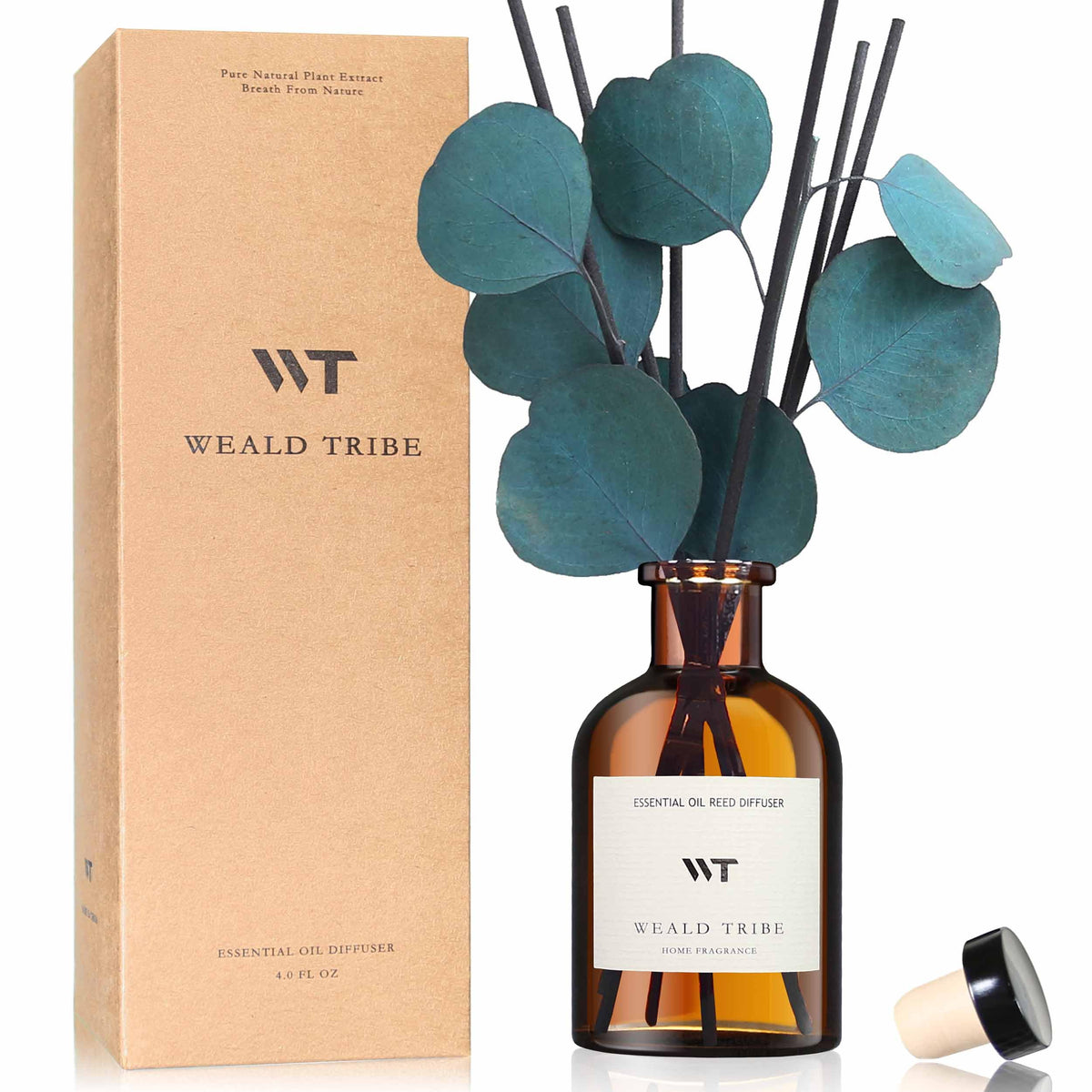 WEALD TRIBE Flower Reed Diffuser Set Clean White Linen Scent for Bathroom Air Fresheners | 4.0 fl oz Fragrance Oils with Sticks Home Fragrance Defusers | House Bedroom Office Shelf Decor & Gift