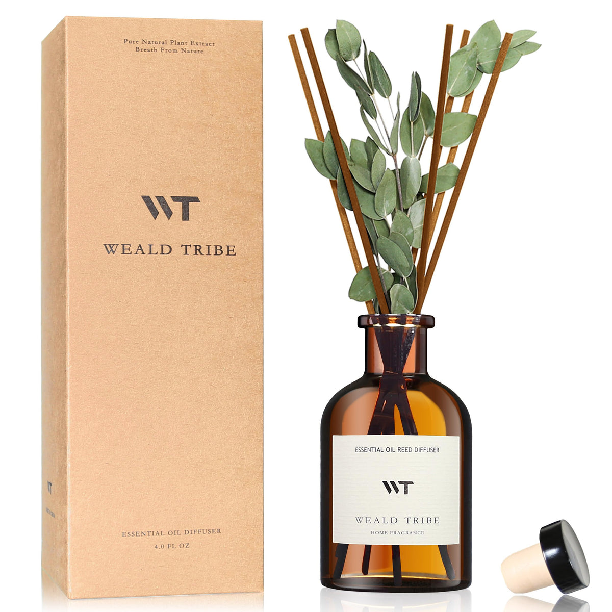 WEALD TRIBE Flower Reed Diffuser Set Clean White Linen Scent for Bathroom Air Fresheners | 4.0 fl oz Fragrance Oils with Sticks Home Fragrance Defusers | House Bedroom Office Shelf Decor & Gift