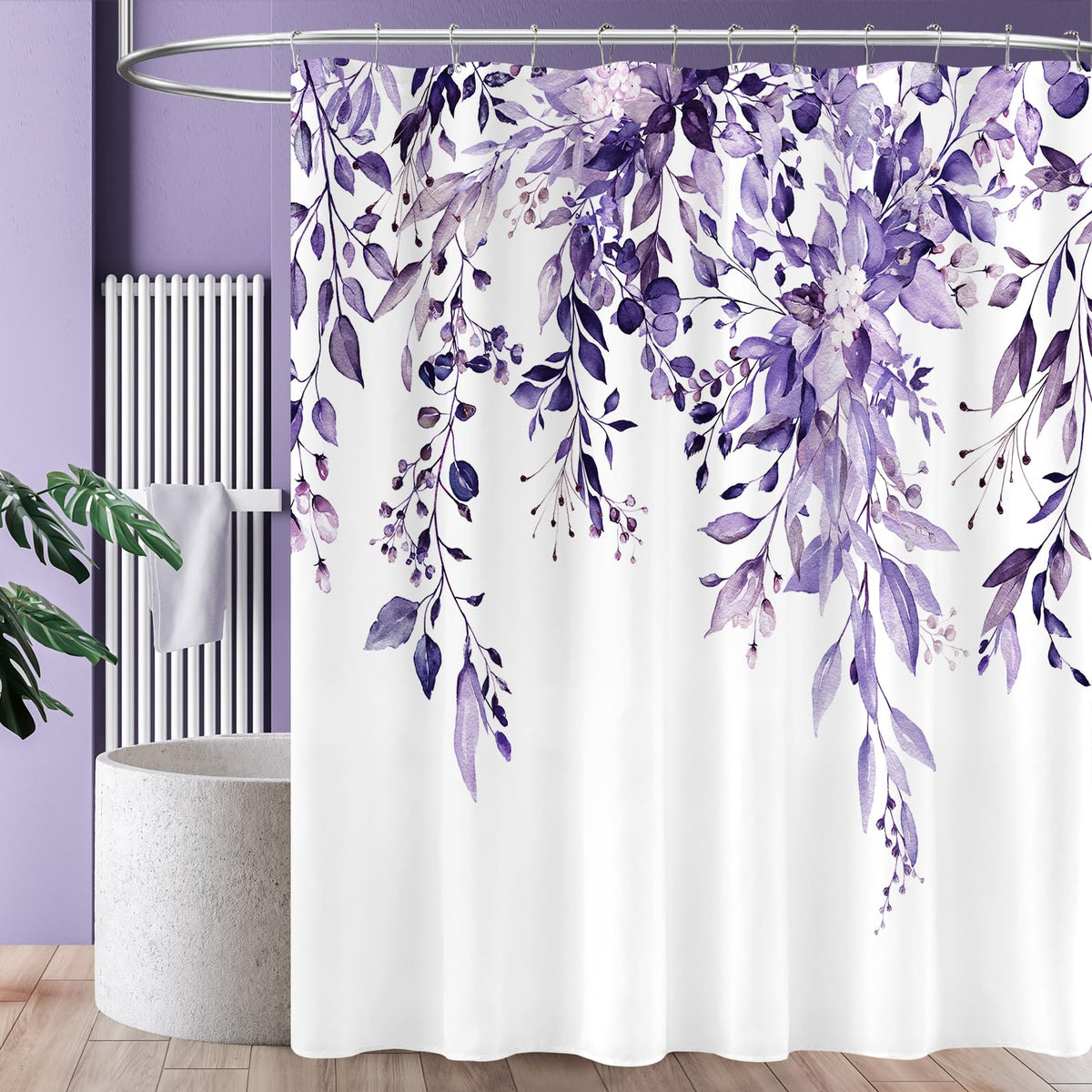 Sage Green Eucalyptus Fabric Shower Curtain for Bathroom, 72x72