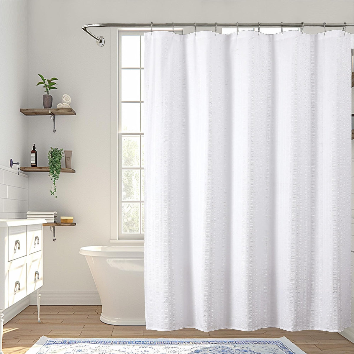 Aiyufeng Moga Sage Green Shower Curtain - 3D Embossed Textured Shower Curtains for Bathroom, Luxury Polyester Cloth Bath Curtain, 72Wx72H, Green