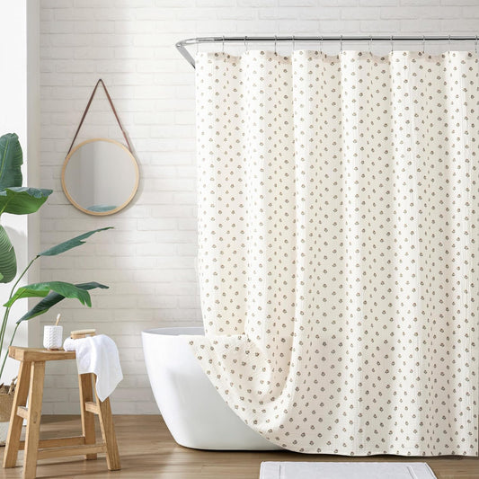 Peri Home Block Print Gauze Shower Curtain 72 x 72 inches Multi 1-Piece