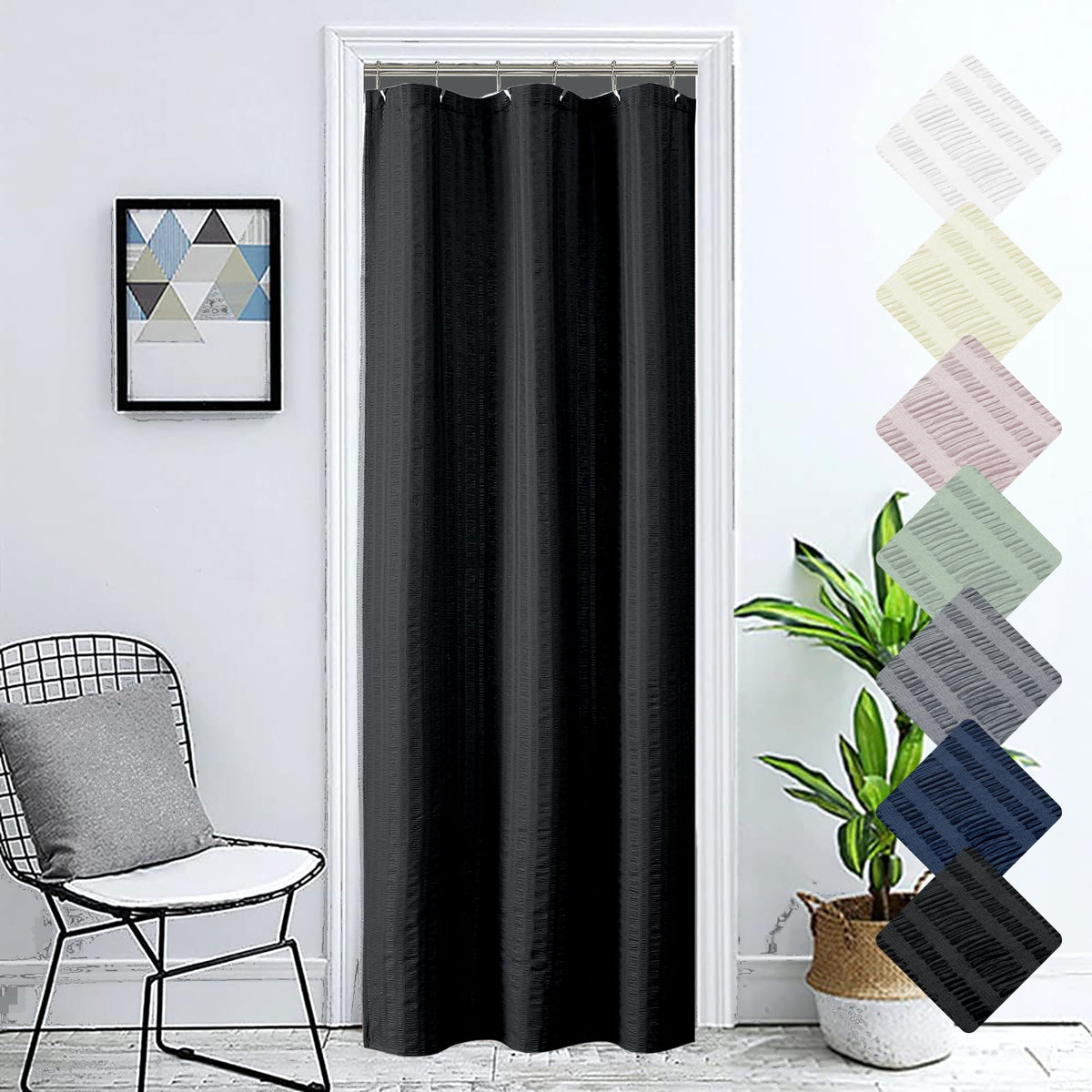 Aiyufeng Light Blue Shower Curtain for Bathroom, Embossed Textured Fabric Shower Curtain for Bathroom - Soft Cloth & Hotel Spa, Machine Washable, 72X72, Glacier Blue