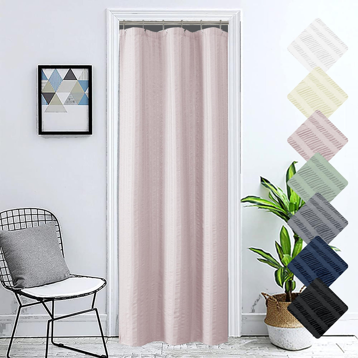 Aiyufeng Light Blue Shower Curtain for Bathroom, Embossed Textured Fabric Shower Curtain for Bathroom - Soft Cloth & Hotel Spa, Machine Washable, 72X72, Glacier Blue