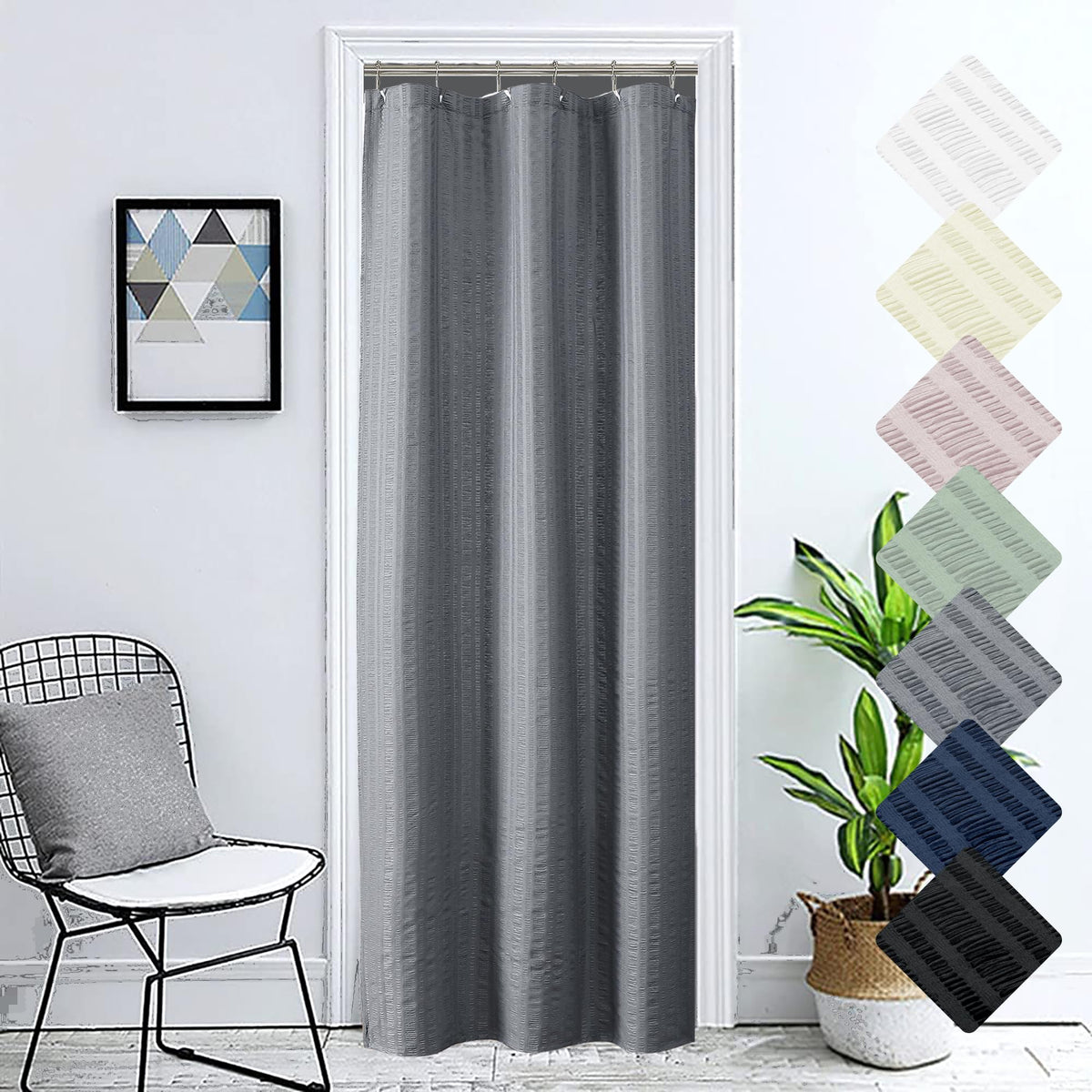 Aiyufeng Light Blue Shower Curtain for Bathroom, Embossed Textured Fabric Shower Curtain for Bathroom - Soft Cloth & Hotel Spa, Machine Washable, 72X72, Glacier Blue