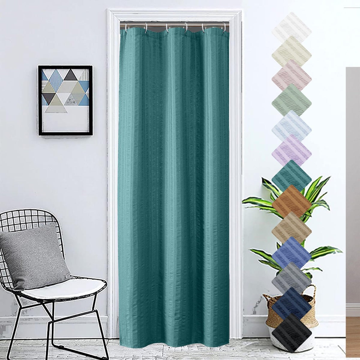 Aiyufeng Light Blue Shower Curtain for Bathroom, Embossed Textured Fabric Shower Curtain for Bathroom - Soft Cloth & Hotel Spa, Machine Washable, 72X72, Glacier Blue