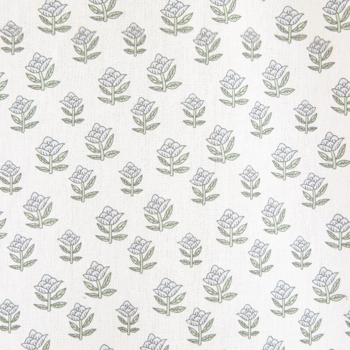 Mindsoft Toile Shower Curtain 72" x 72" Block Print Green and White Begonia