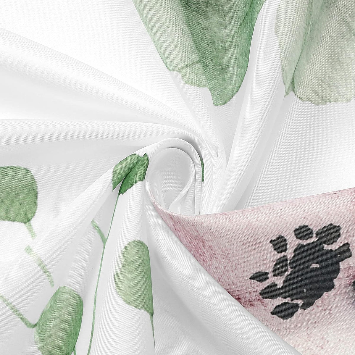Gibelle Sage Green Beige Watercolor Floral Fabric Shower Curtain 72x72