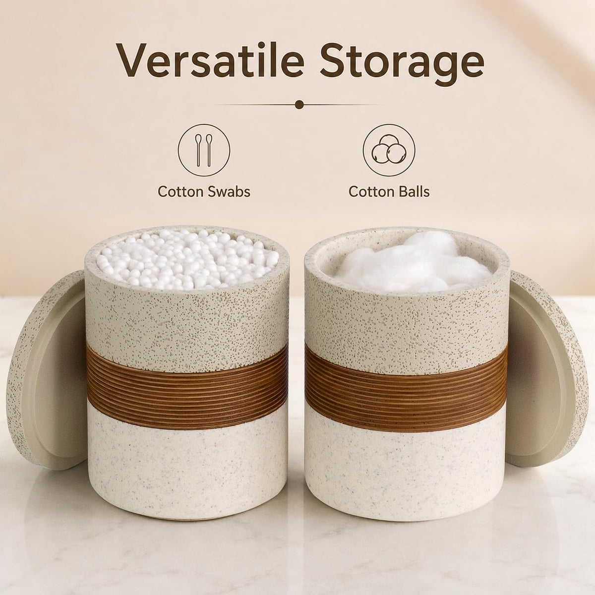 YMXYJM 6-Piece Resin Bathroom Accessories Set, Beige