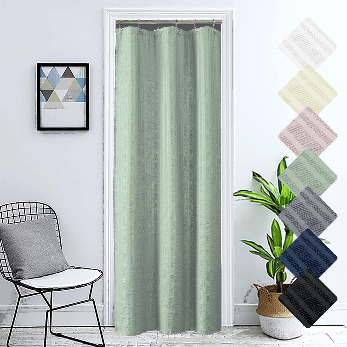 Aiyufeng Light Blue Shower Curtain for Bathroom, Embossed Textured Fabric Shower Curtain for Bathroom - Soft Cloth & Hotel Spa, Machine Washable, 72X72, Glacier Blue