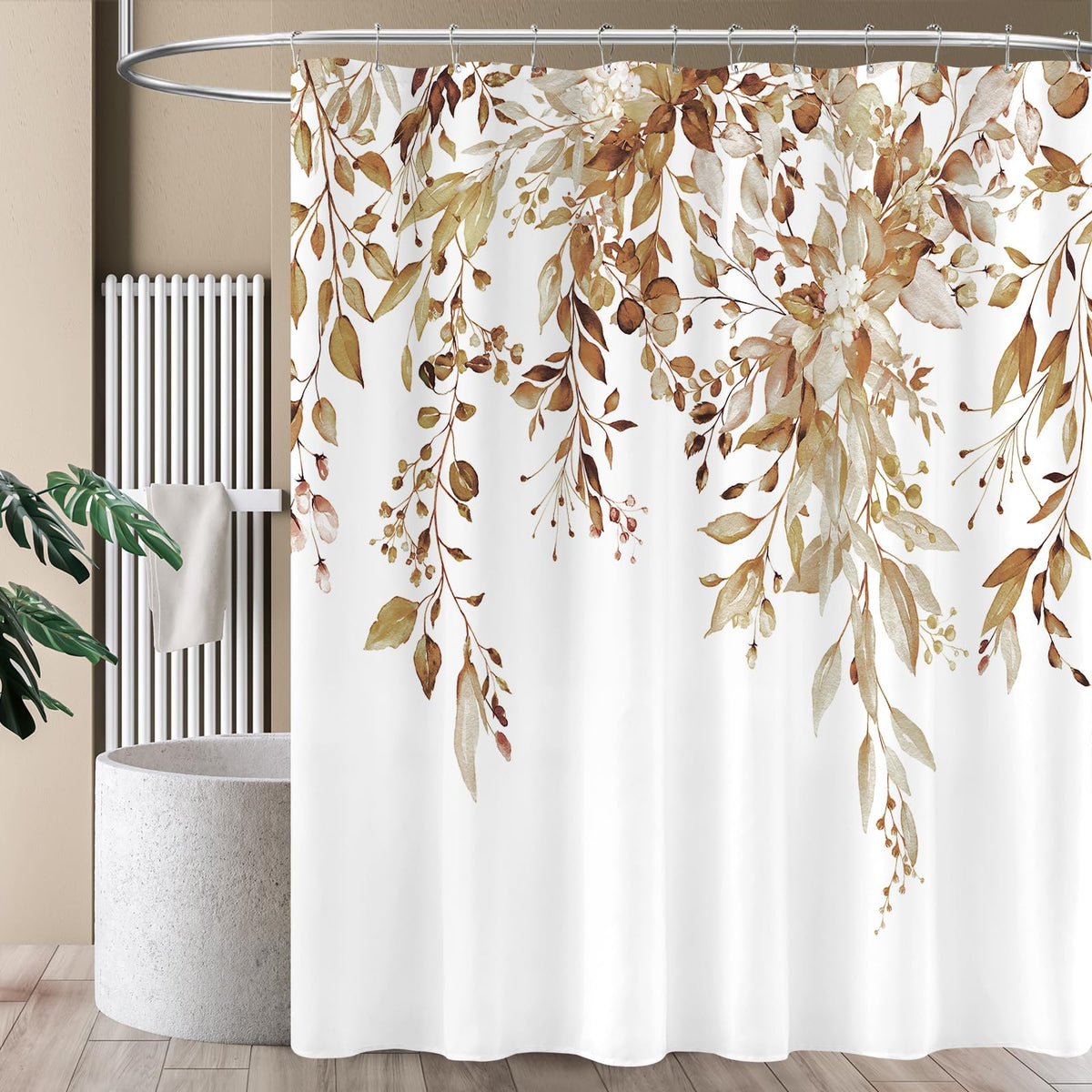 Sage Green Eucalyptus Fabric Shower Curtain for Bathroom, 72x72