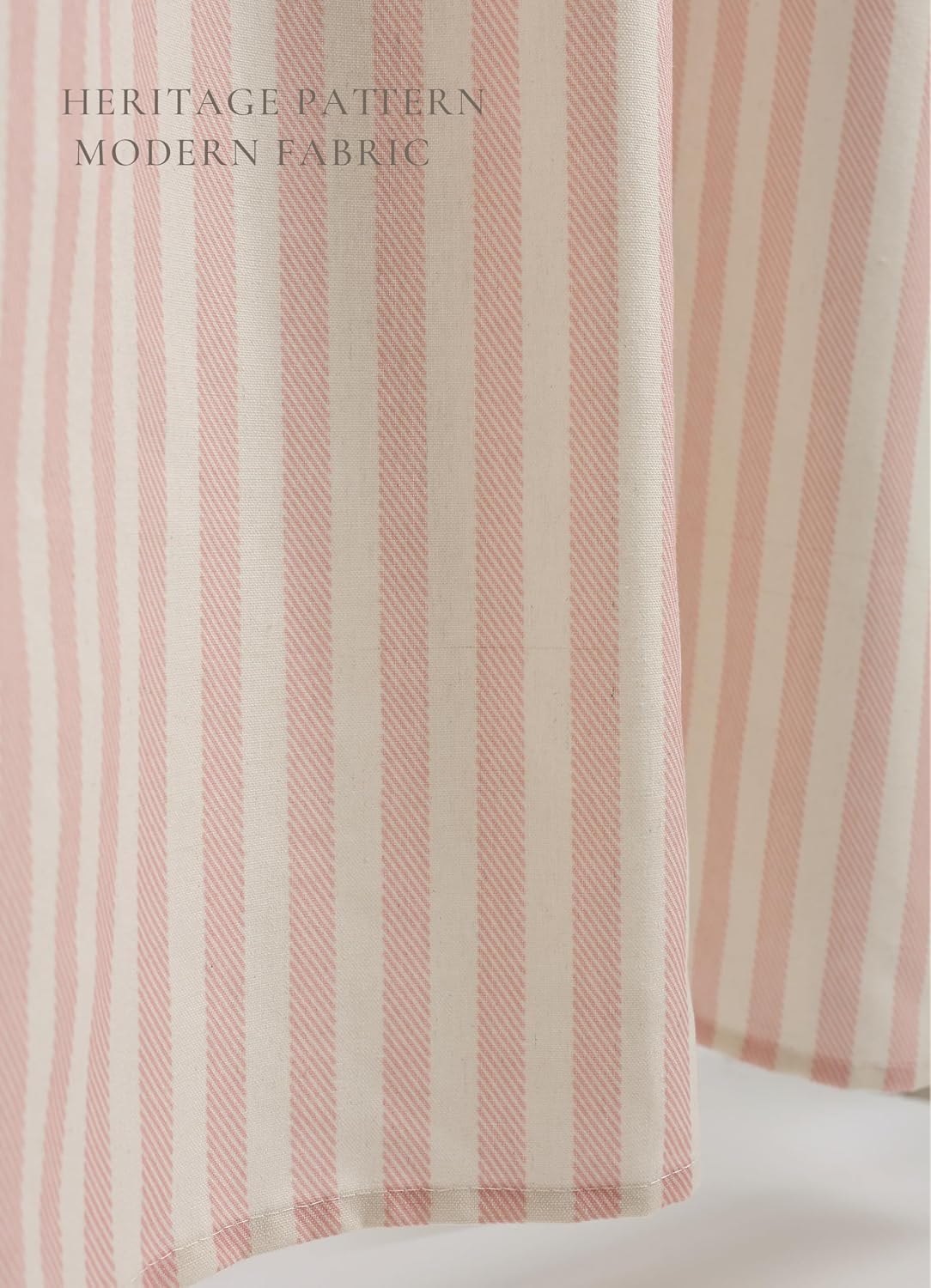 Pink Striped Shower Curtain Cotton Blend 72X72 Inches Machine Wash