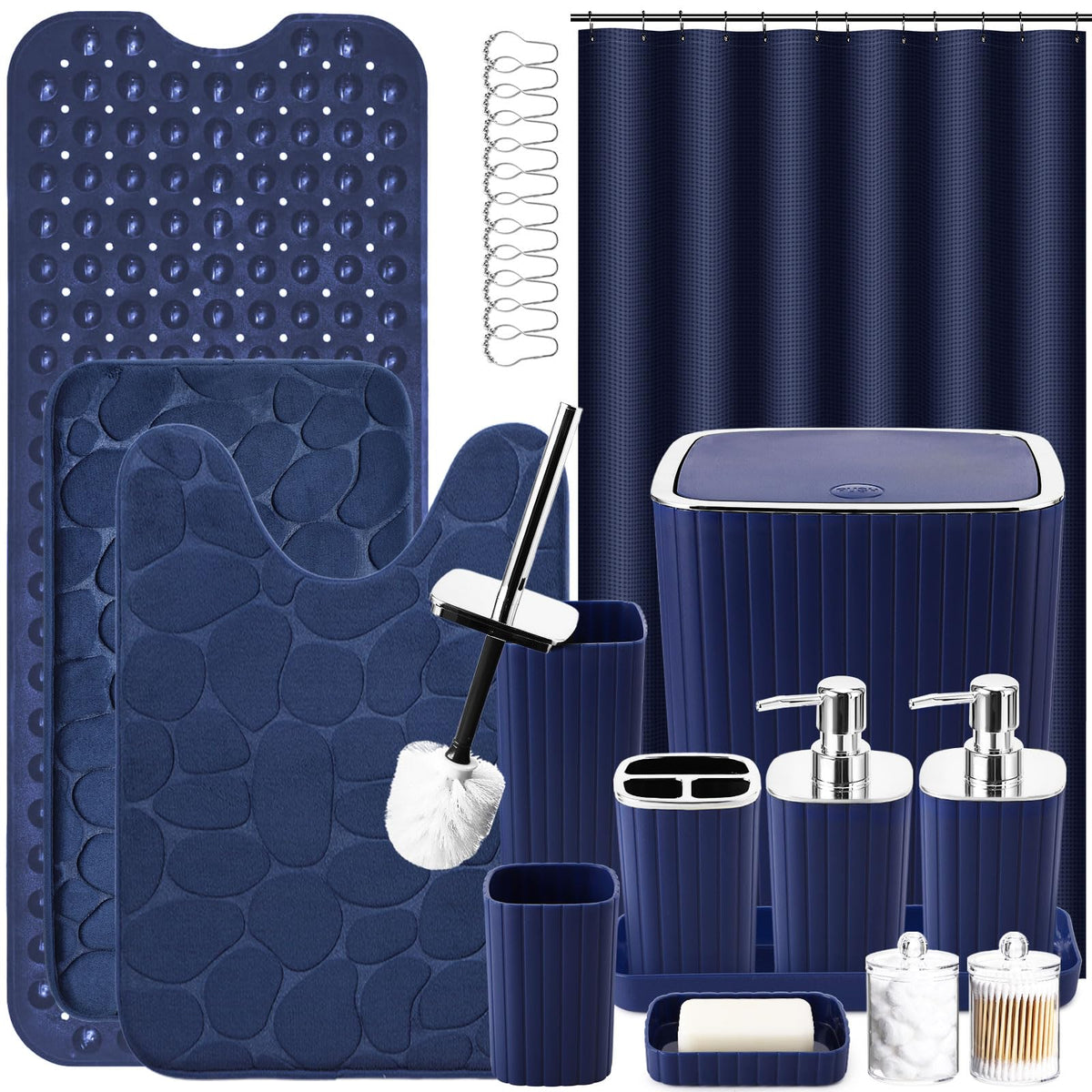 XLHOMO Bathroom Accessories Set - 10PC Gorgeous Black Bathroom Set