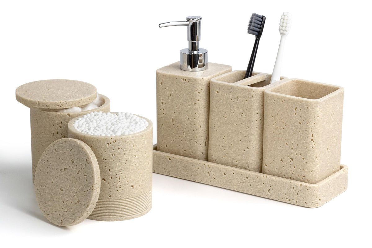 YMXYJM Bathroom Accessories Set, 6 Piece Soap Dispenser Set - Matte Black