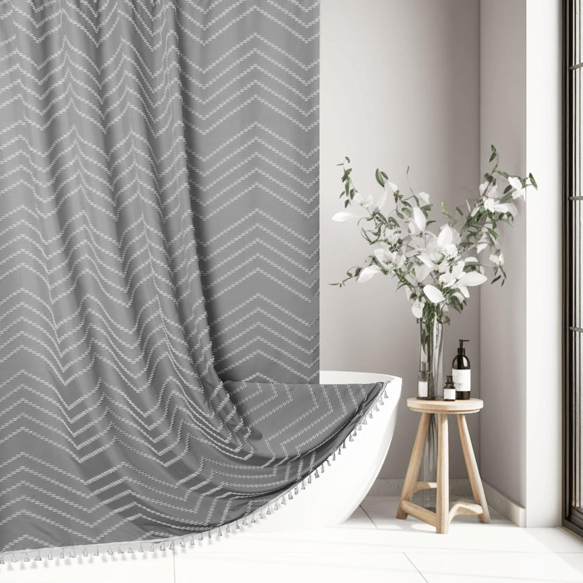 Siiluminisoy Sage Green Shower Curtain for Bathroom Boho Shower Curtain