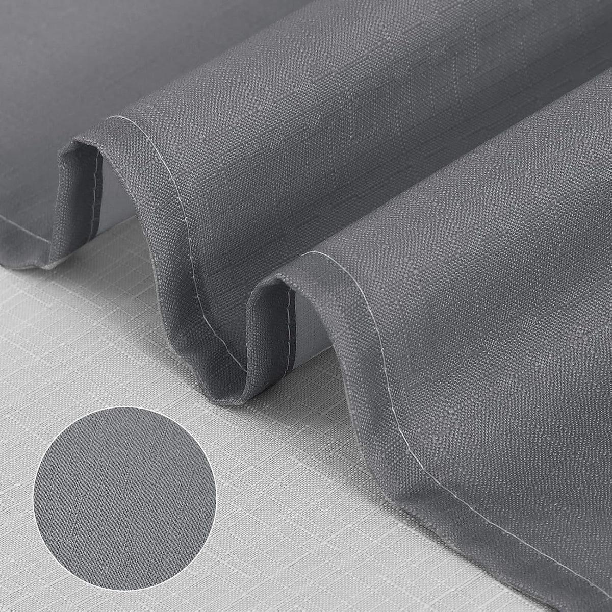 Grey and White Ombre Shower Curtain for Bathroom Luxury Hotel Spa, Machine Washable, Morden Decorative Bath Curtain, Gray Linen Textured Shower Curtains
