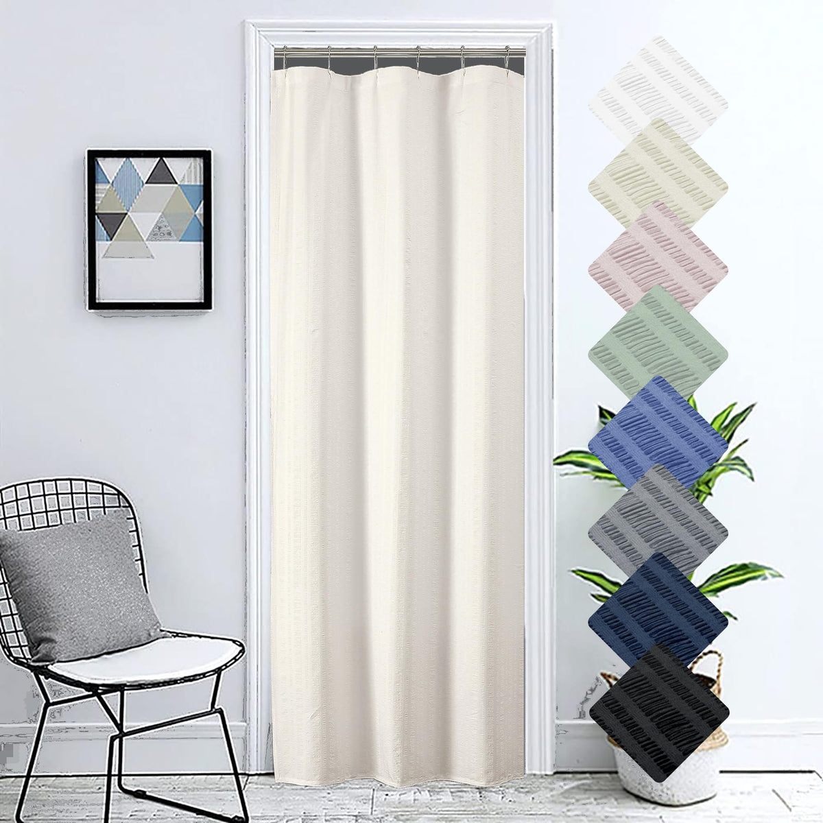 Aiyufeng Light Blue Shower Curtain for Bathroom, Embossed Textured Fabric Shower Curtain for Bathroom - Soft Cloth & Hotel Spa, Machine Washable, 72X72, Glacier Blue
