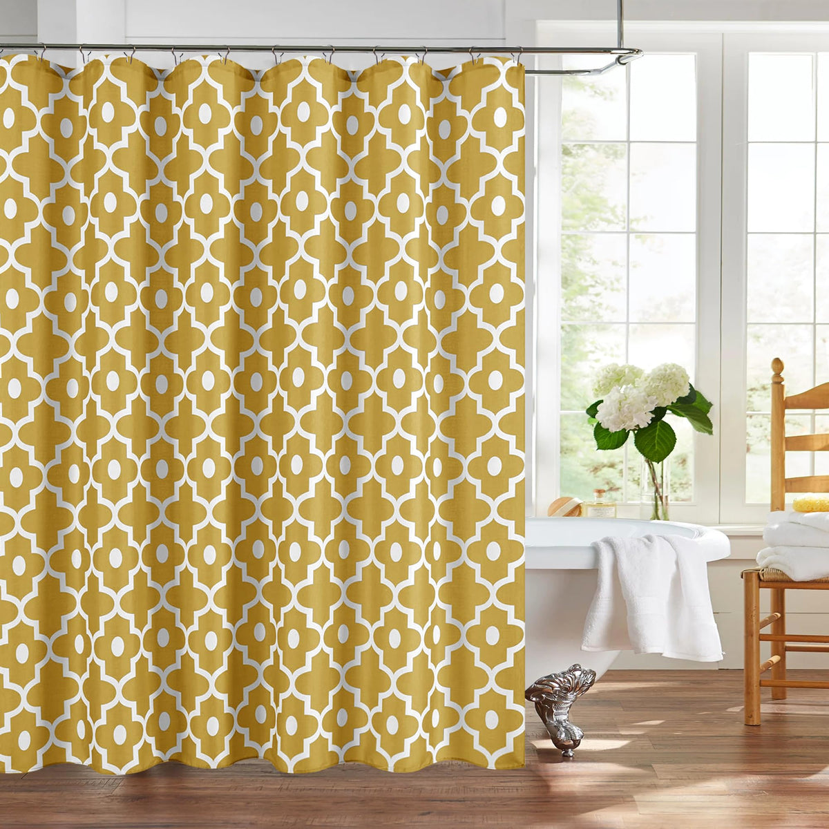 Fabric Modern Shower Curtain-Black and White Shower Curtains for Bathroom