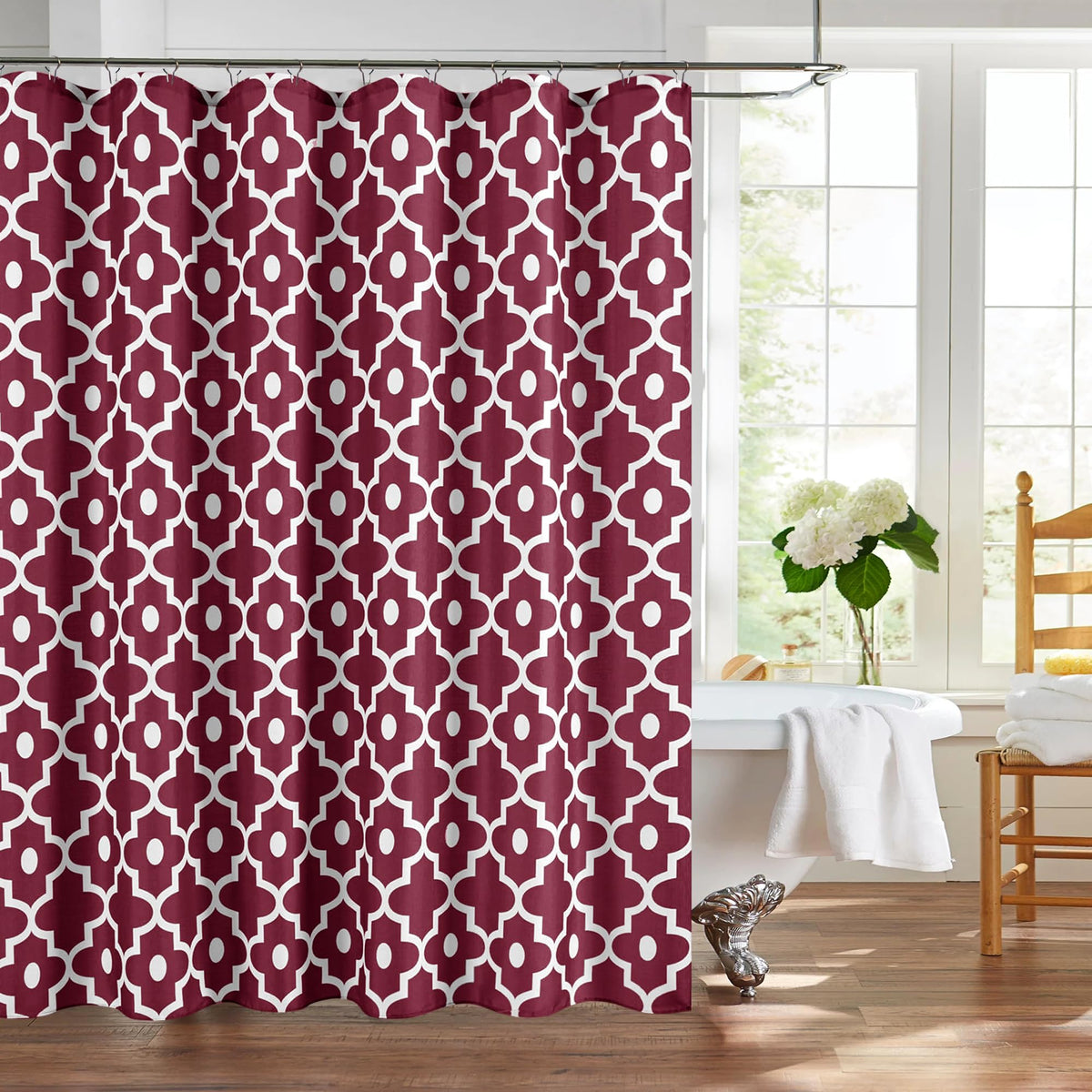 Fabric Modern Shower Curtain-Black and White Shower Curtains for Bathroom