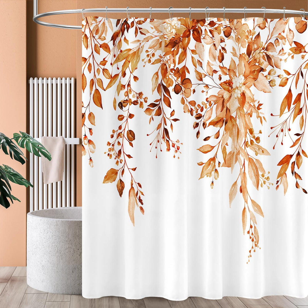 Sage Green Eucalyptus Fabric Shower Curtain for Bathroom, 72x72