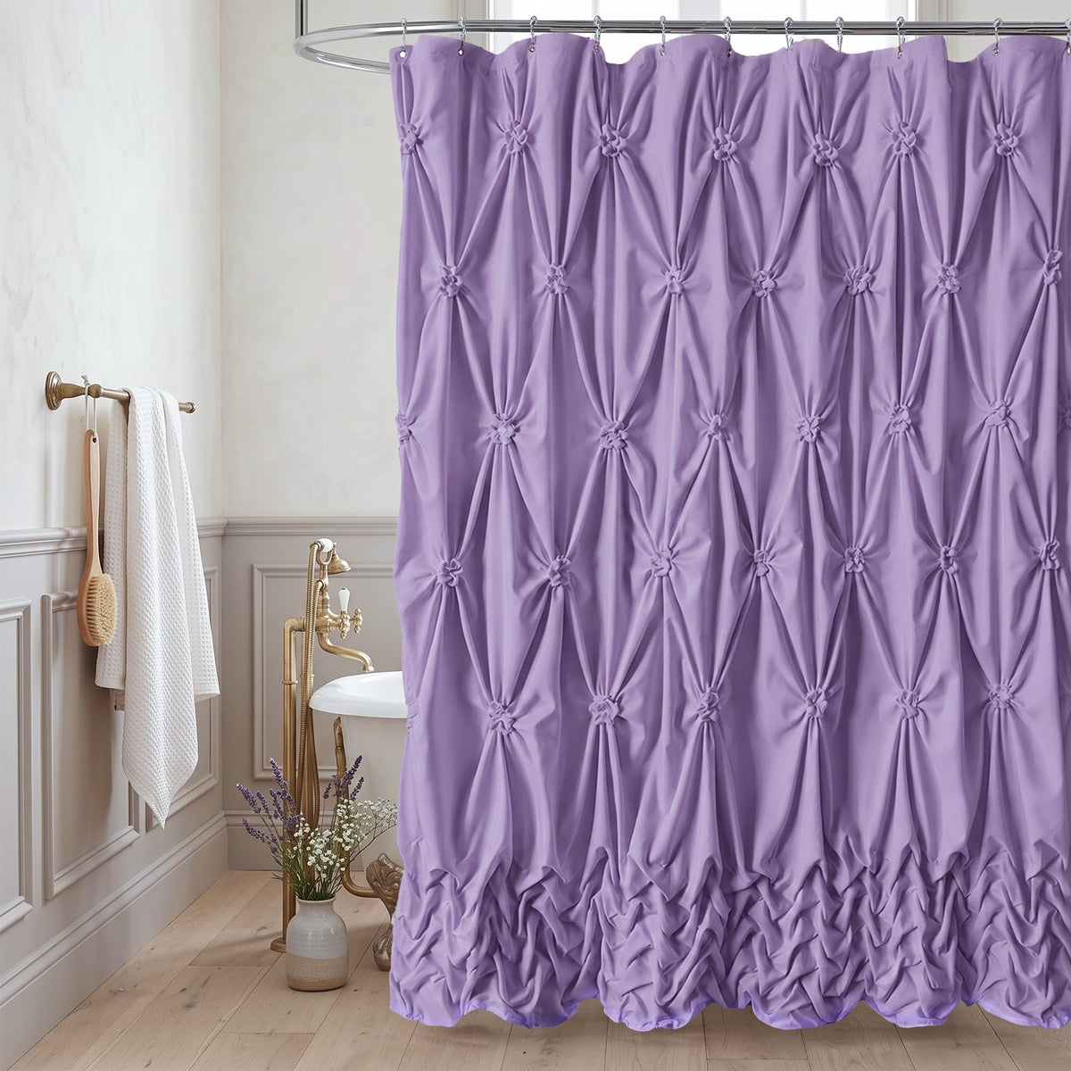 Modern Farmhouse Shower Curtain White Fabric Shower Curtain 72 x 72
