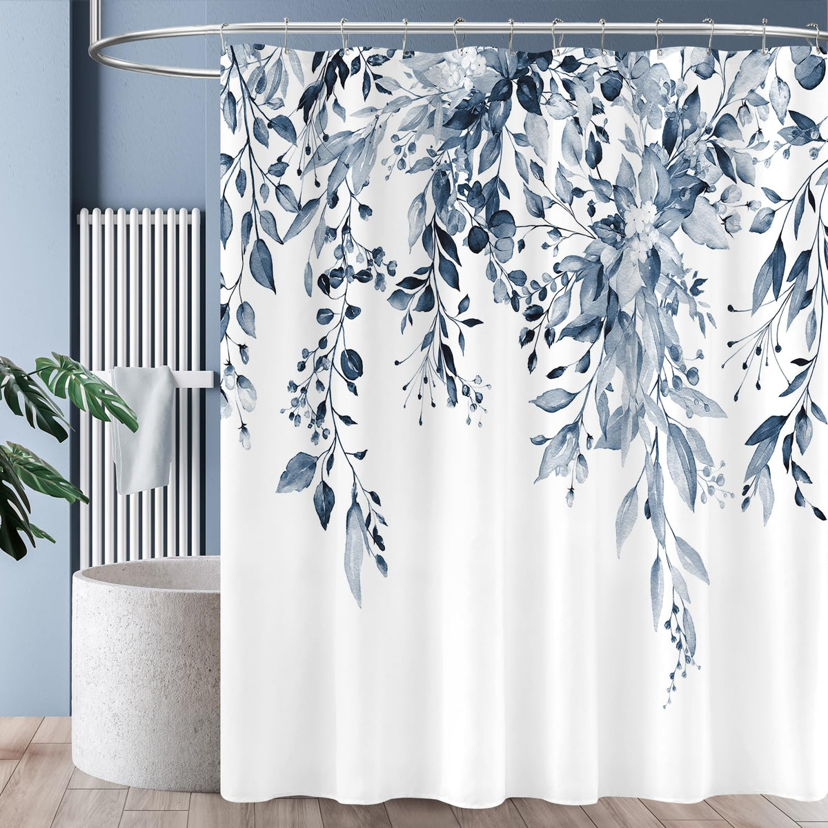 Sage Green Eucalyptus Fabric Shower Curtain for Bathroom, 72x72
