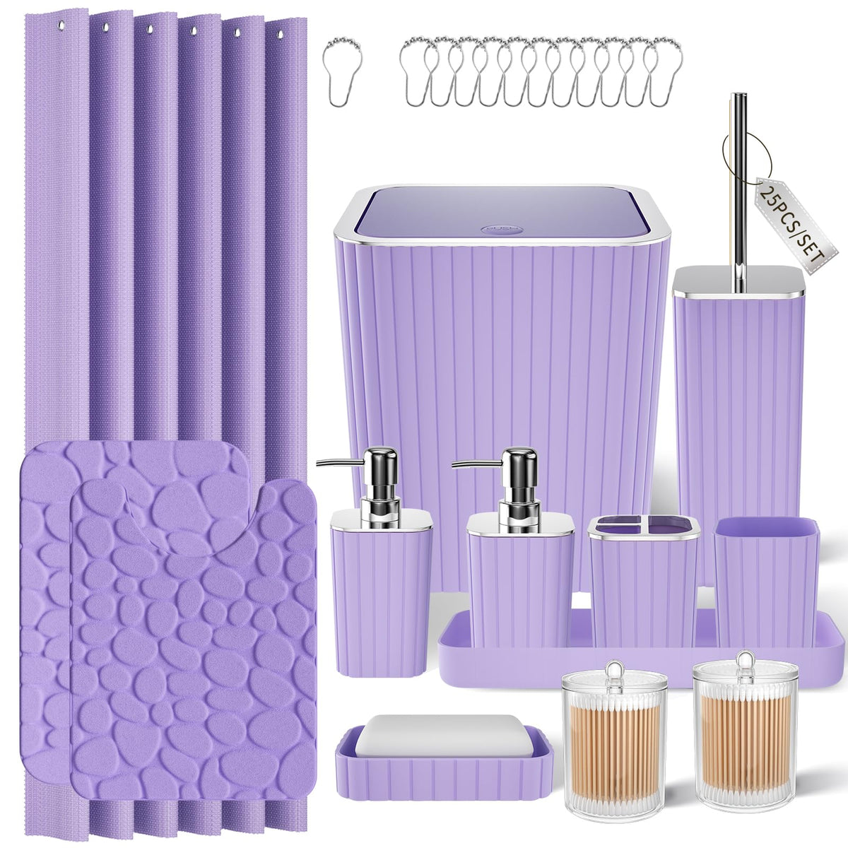 XLHOMO Bathroom Accessories Set - 10PC Gorgeous Black Bathroom Set