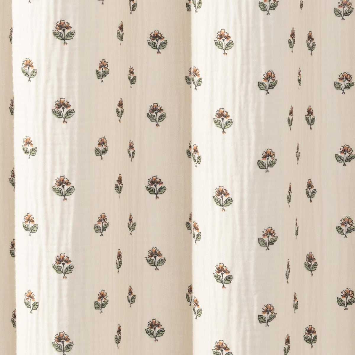 Peri Home Block Print Gauze Shower Curtain 72 x 72 inches Multi 1-Piece