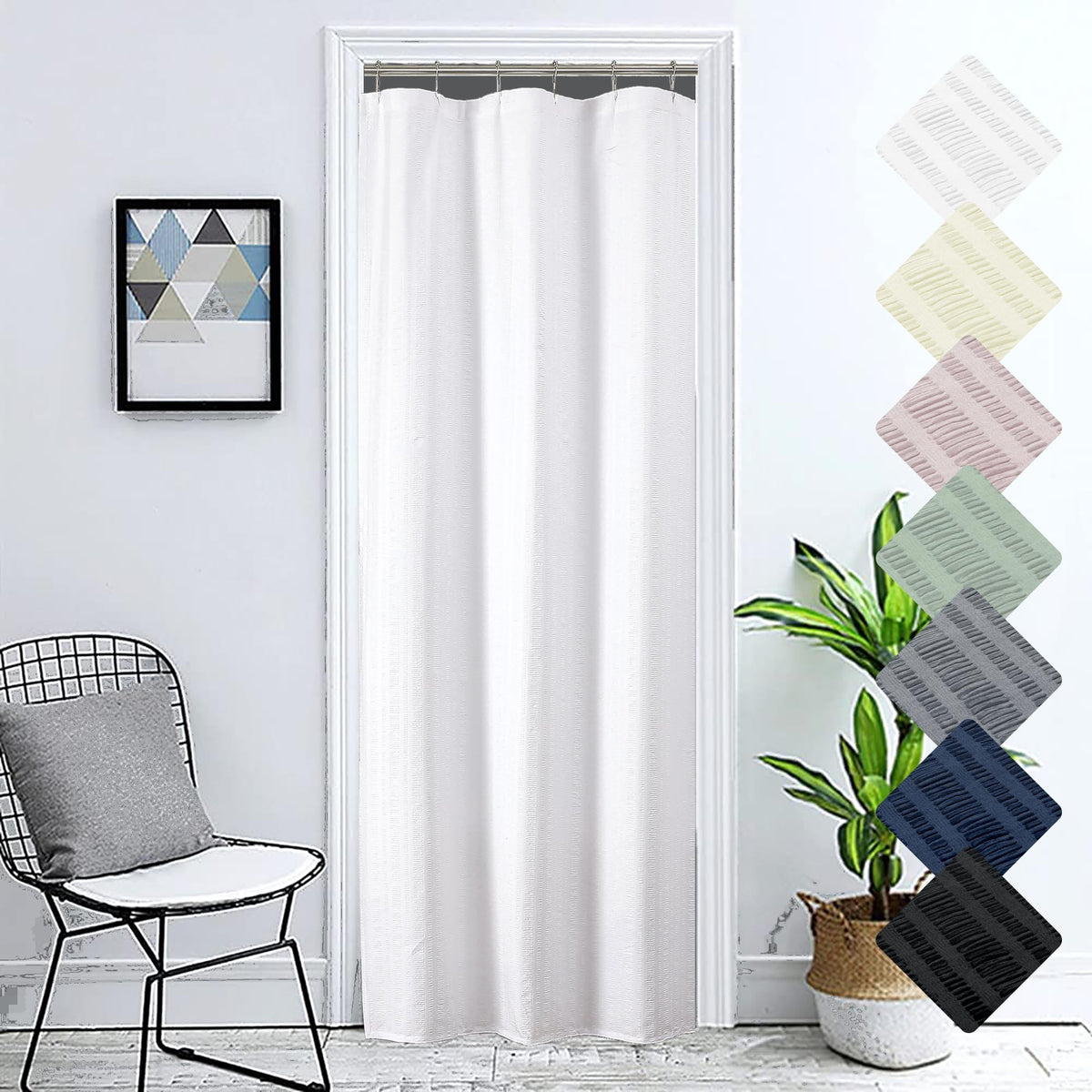 Aiyufeng Light Blue Shower Curtain for Bathroom, Embossed Textured Fabric Shower Curtain for Bathroom - Soft Cloth & Hotel Spa, Machine Washable, 72X72, Glacier Blue