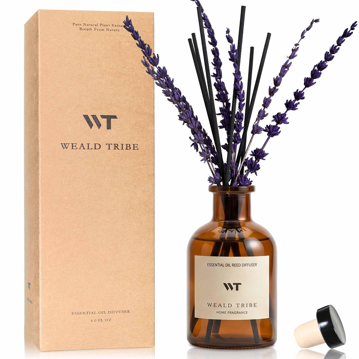 WEALD TRIBE Flower Reed Diffuser Set Clean White Linen Scent for Bathroom Air Fresheners | 4.0 fl oz Fragrance Oils with Sticks Home Fragrance Defusers | House Bedroom Office Shelf Decor & Gift