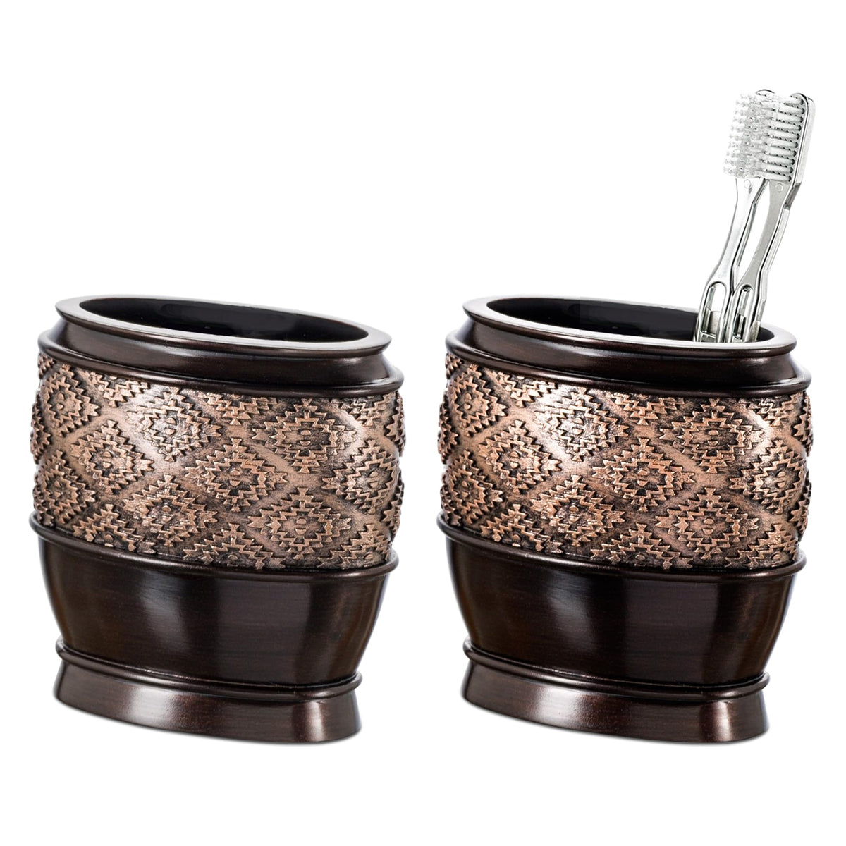 Creative Scents Dublin Brown 4 Piece Bathroom Accessory Set