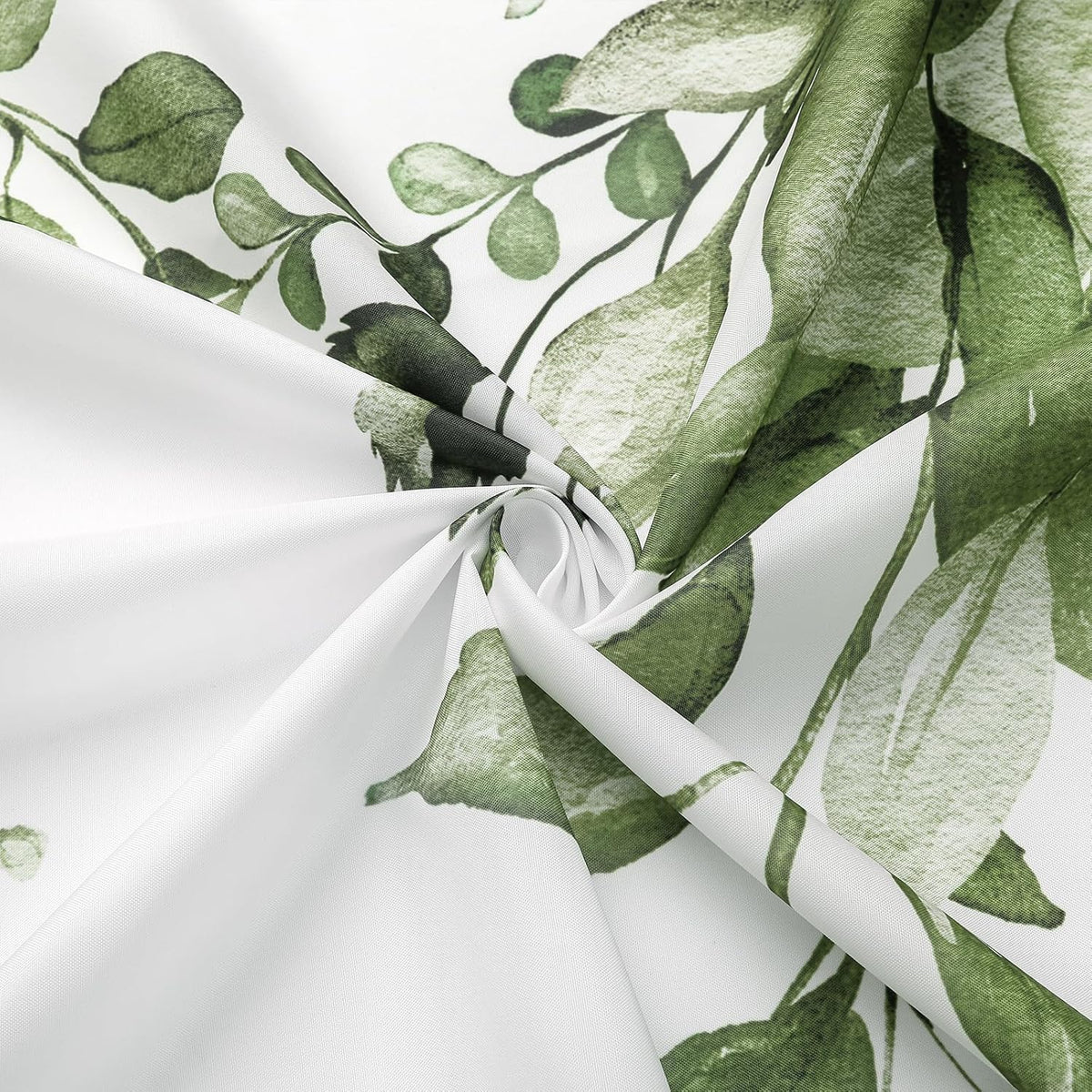 Gibelle Olive Green Eucalyptus Shower Curtain, Floral Print, 72x72