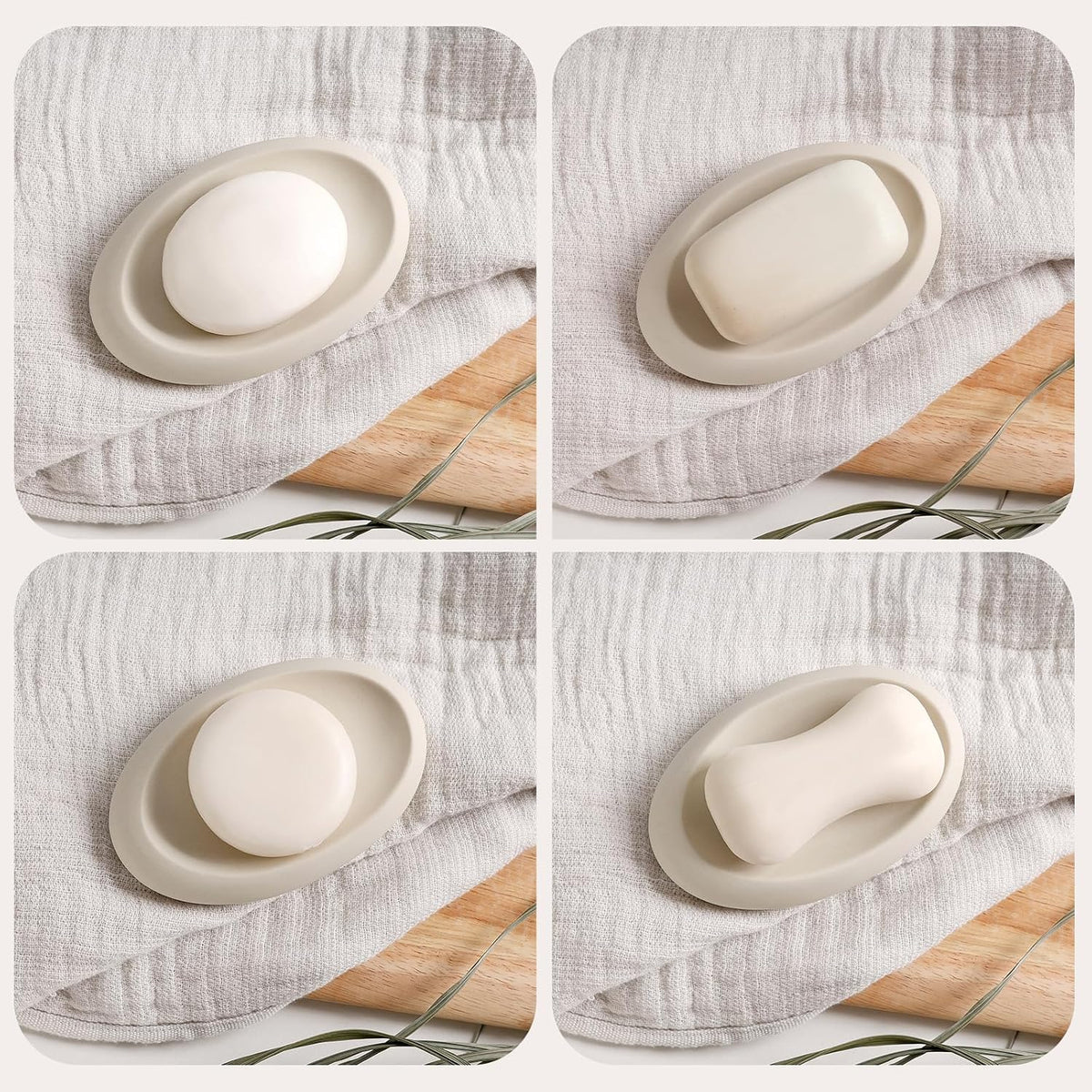 Bathroom Accessory Set 5PCS, Ceramic Bathroom Accessories Set, Irregular Shape Small Bathroom Sets Accessories Complete, Home Apartment Minimalist Decor Vanity Countertop, Beige, ANTIS'S HOME