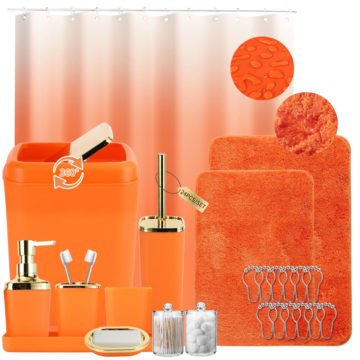 XLHOMO Sage Green Bathroom Set, Bathroom Sets with Shower Curtain and Rugs