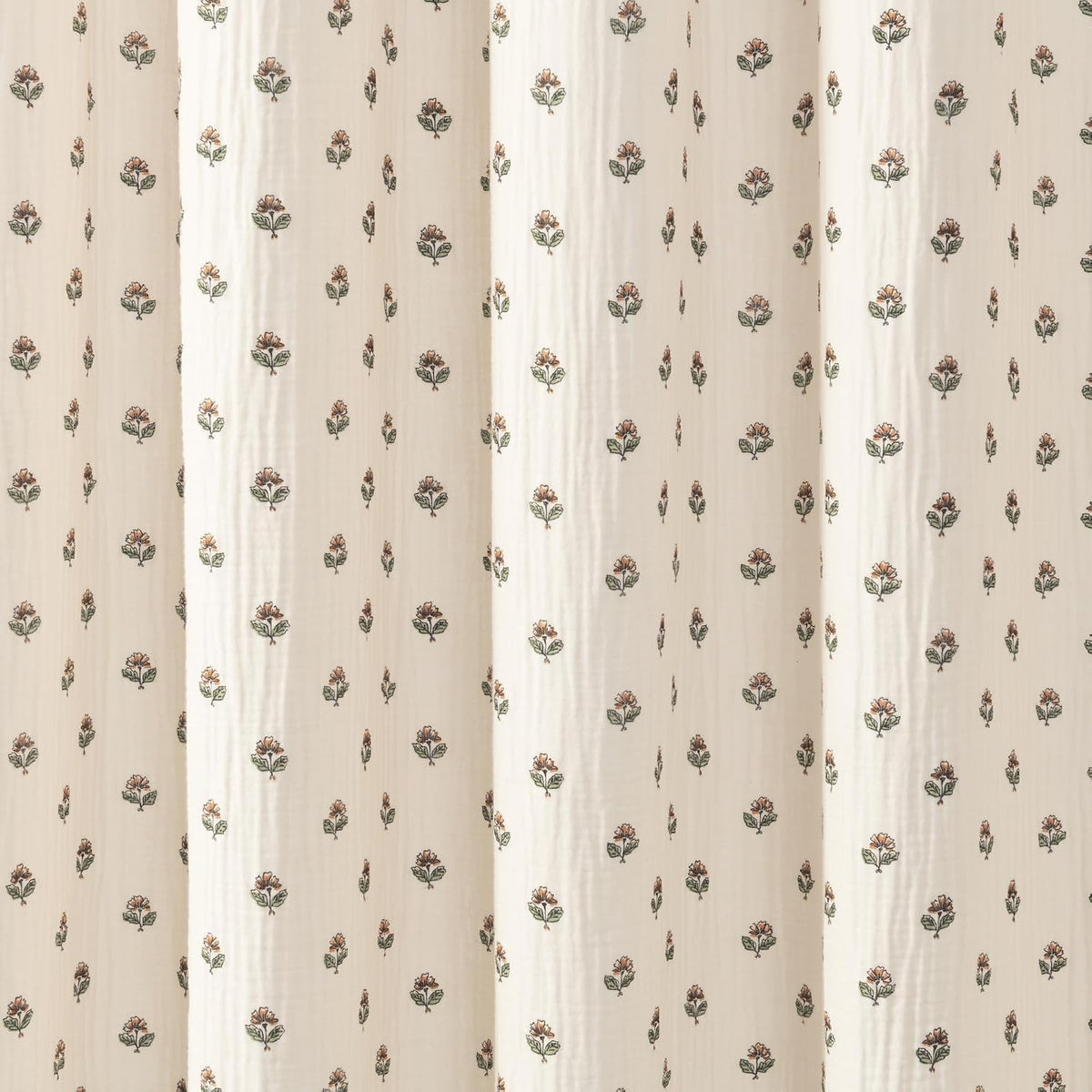 Peri Home Block Print Gauze Shower Curtain 72 x 72 inches Multi 1-Piece