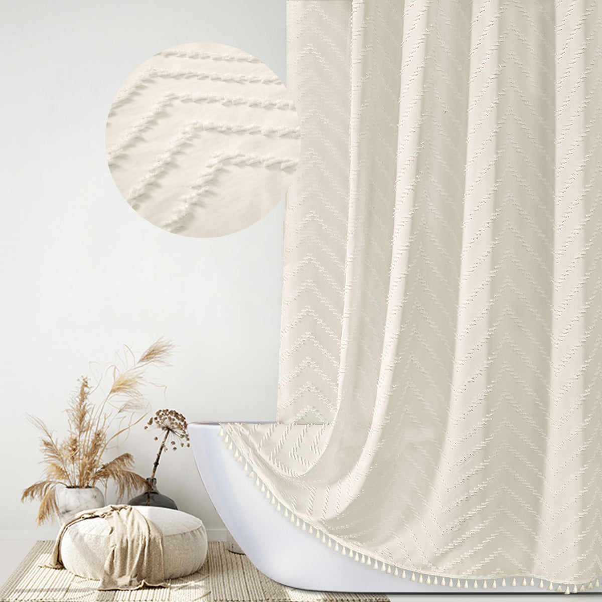 Siiluminisoy Sage Green Shower Curtain for Bathroom Boho Shower Curtain