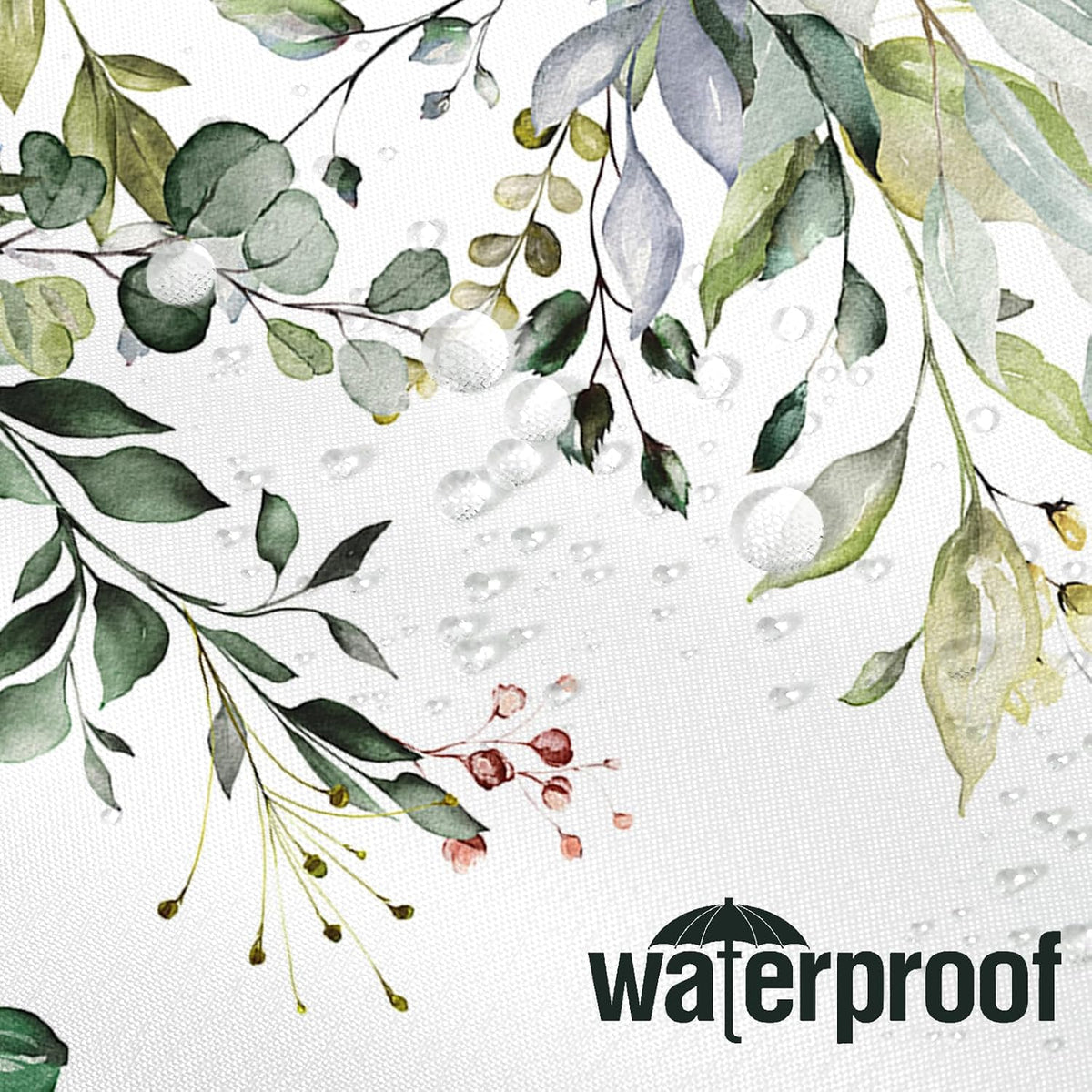 Sage Green Eucalyptus Fabric Shower Curtain for Bathroom, 72x72