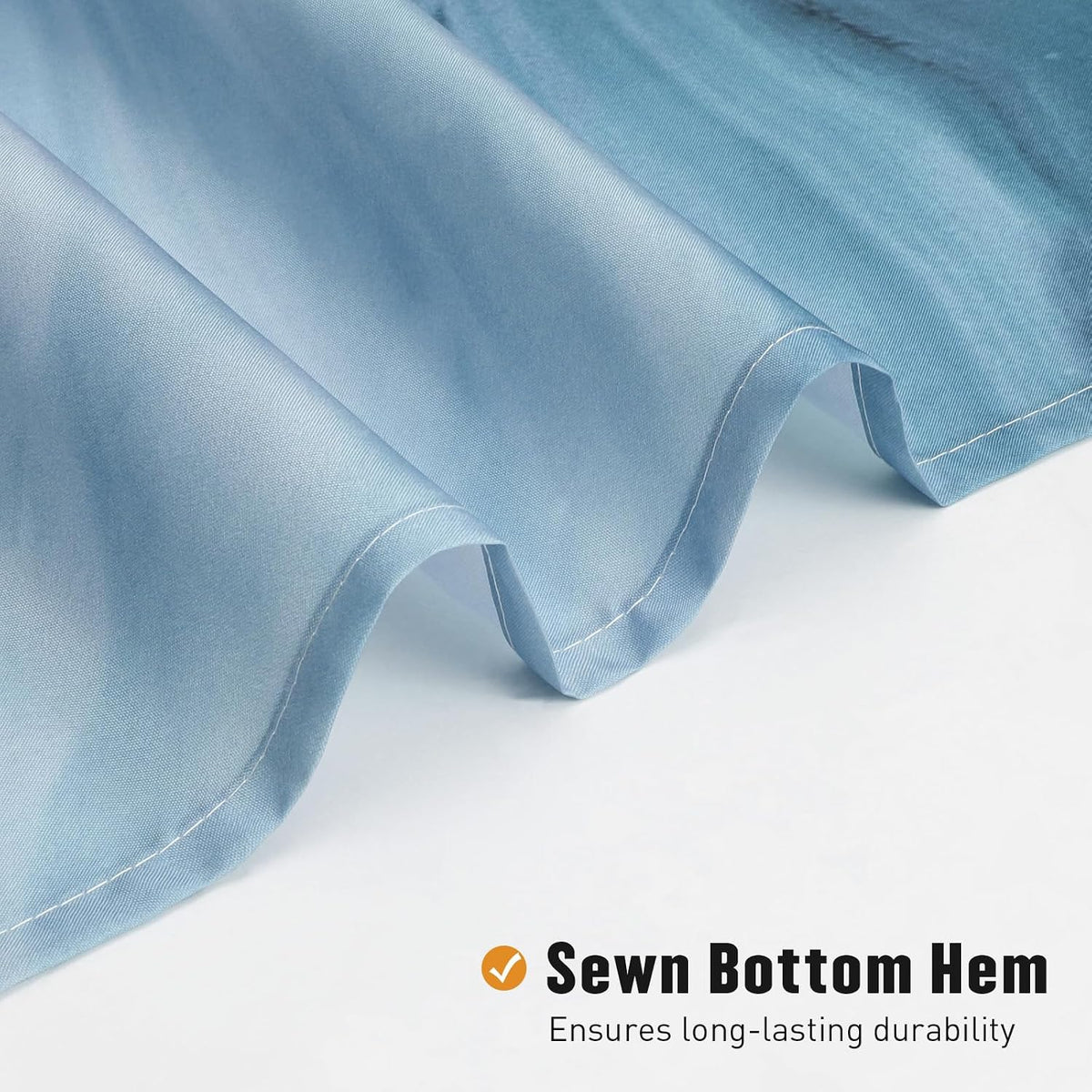 Blue Marble Fabric Shower Curtain, Abstract Watercolor, 72 x 72 Inches