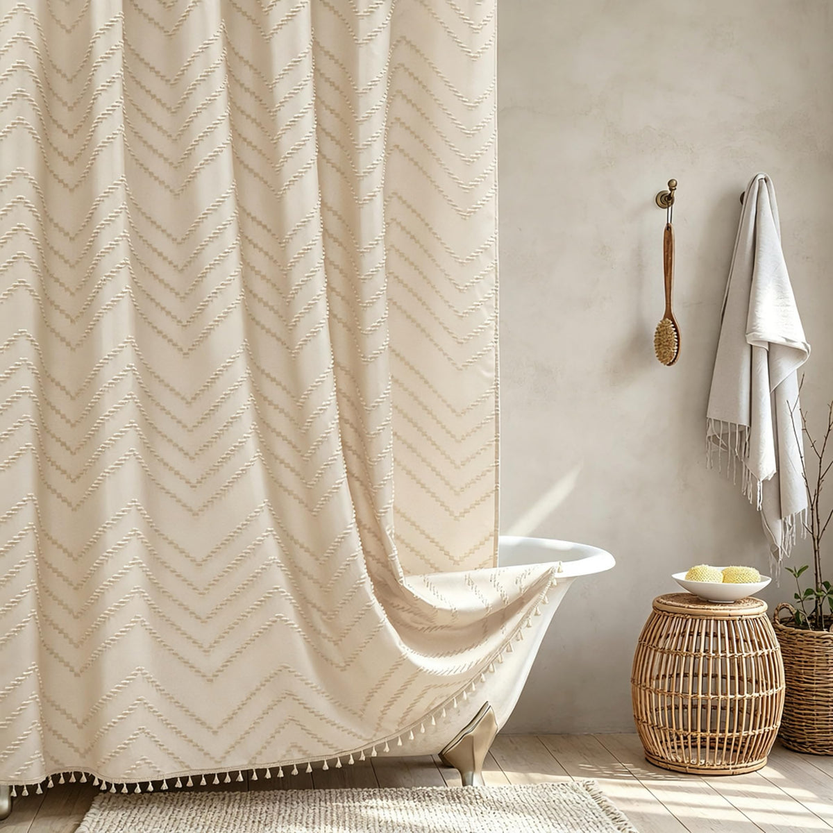 Siiluminisoy Sage Green Shower Curtain for Bathroom Boho Shower Curtain