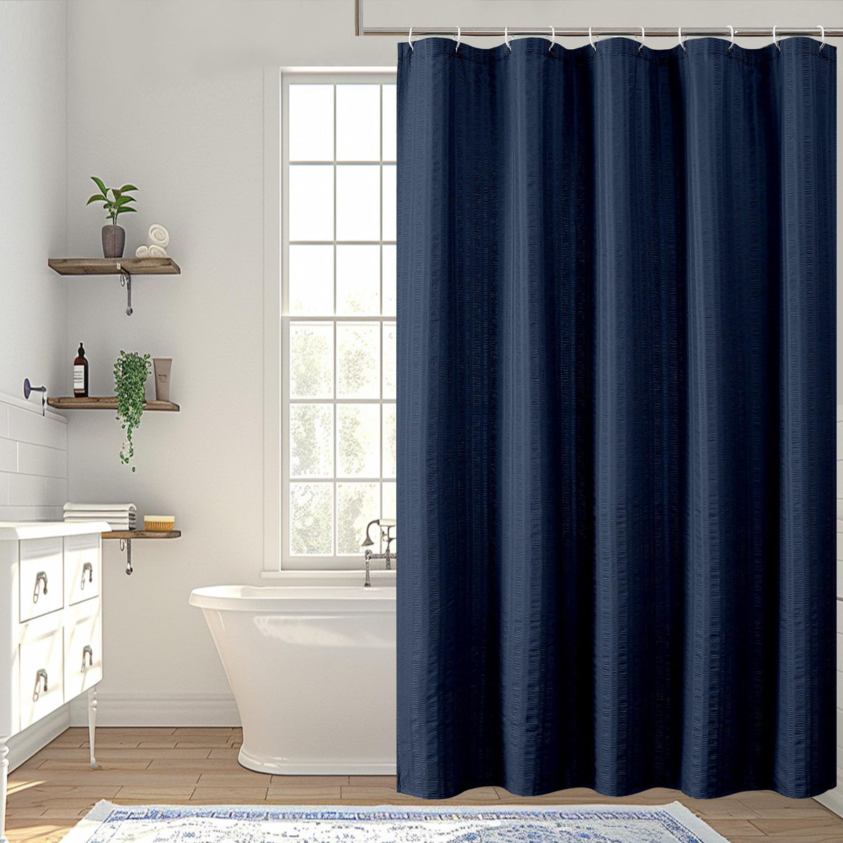 Aiyufeng Moga Sage Green Shower Curtain - 3D Embossed Textured Shower Curtains for Bathroom, Luxury Polyester Cloth Bath Curtain, 72Wx72H, Green