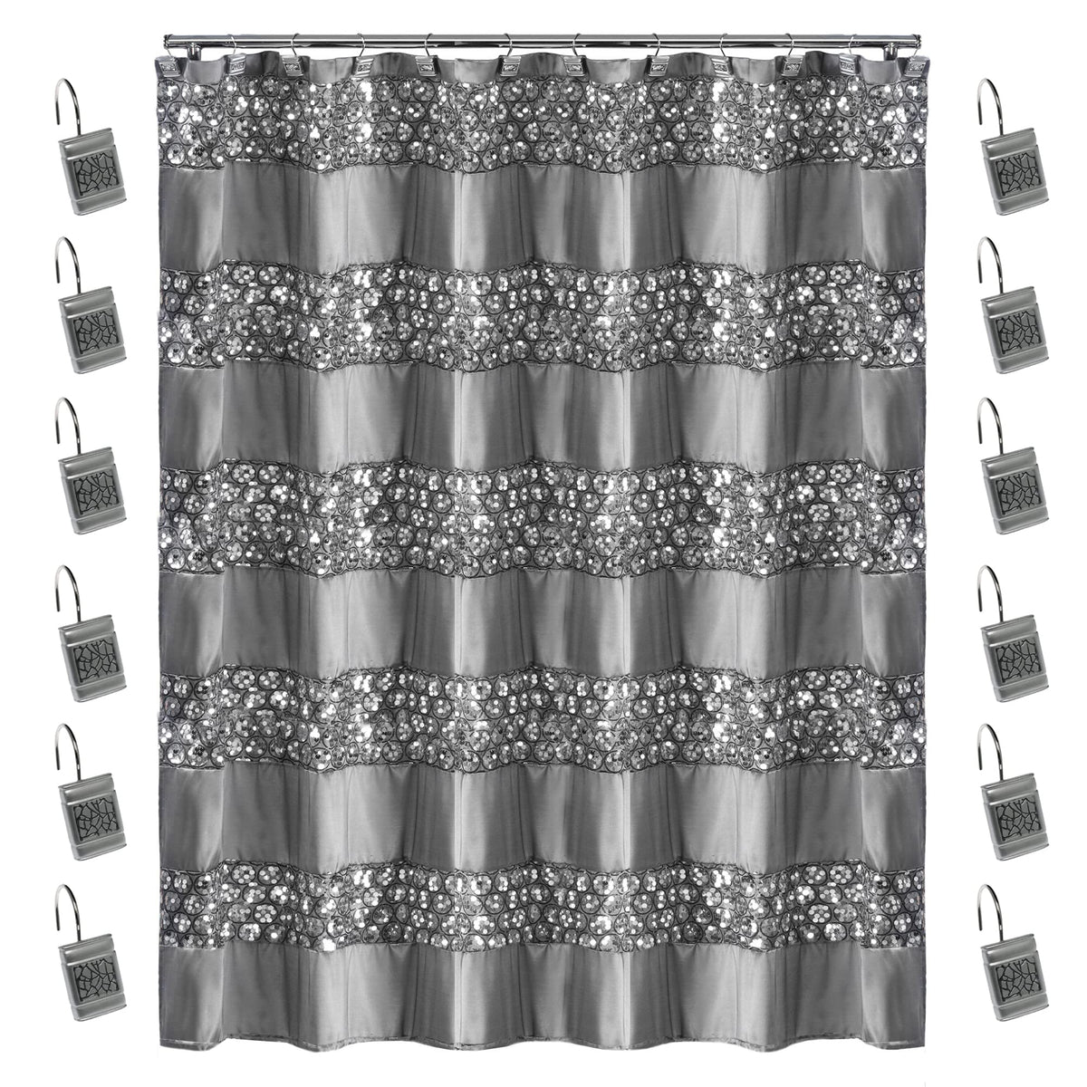 Zahari Home 4pc Modern Line Modern Bathroom Accessories Set Modern Soap Dispenser, Tumbler, Tooth Brush Holder and Dish Soap Holder Luxury Contemporary Grey Decor Unique Design Luxury Bath Set