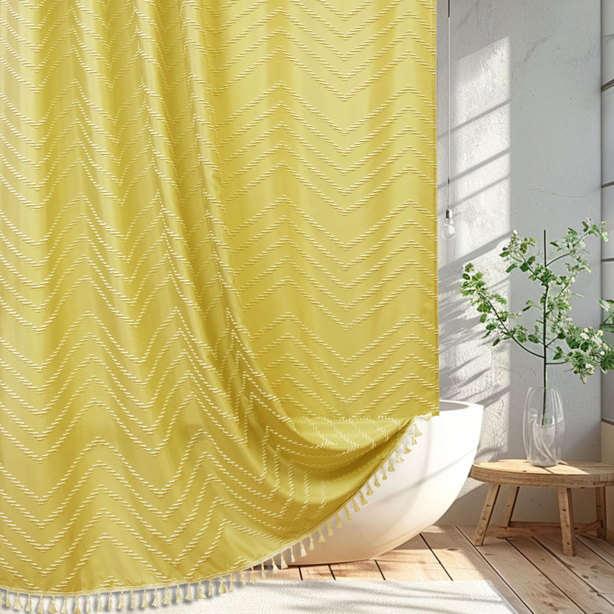 Siiluminisoy Sage Green Shower Curtain for Bathroom Boho Shower Curtain