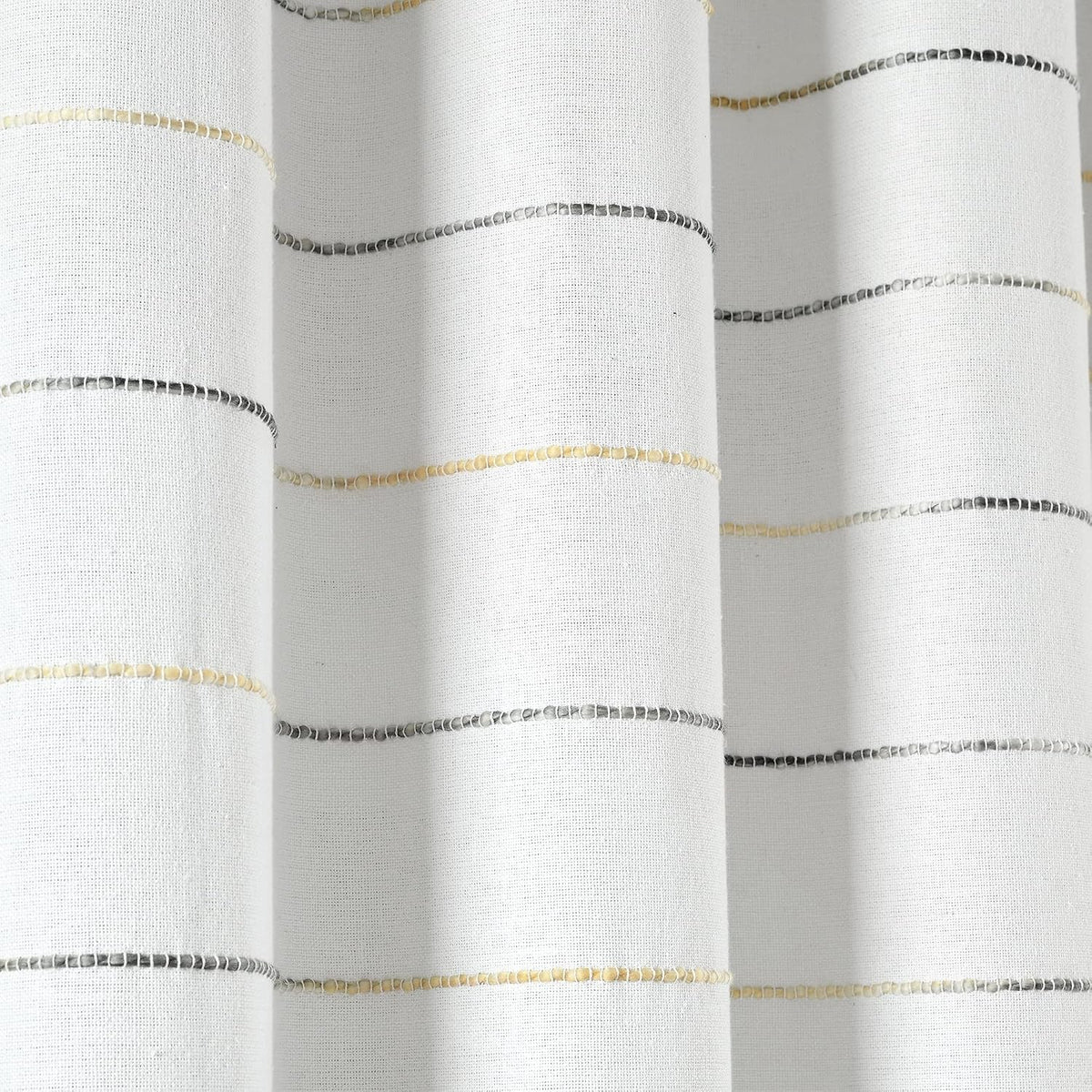 Lush Decor Ombre Stripe Yarn Dyed Cotton Shower Curtain, 72" W x 72" L, Navy & Multi - Fabric Shower Curtains - Striped Bathroom Curtain - Farmhouse & Coastal Decor