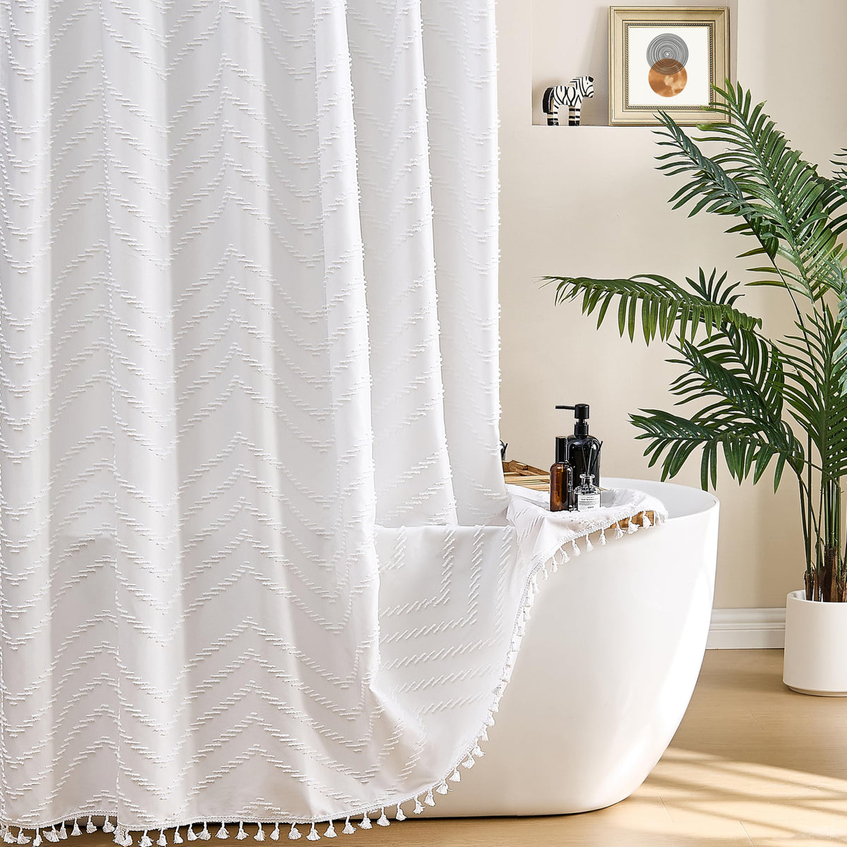 Siiluminisoy Sage Green Shower Curtain for Bathroom Boho Shower Curtain