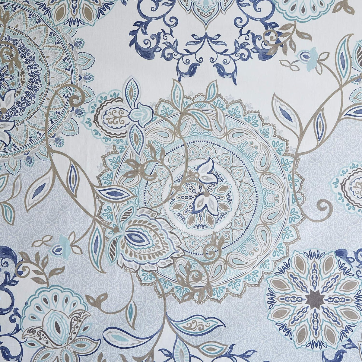 Madison Park Isla Shower Curtain for Bathroom, Cotton, 72 x 72, Blue